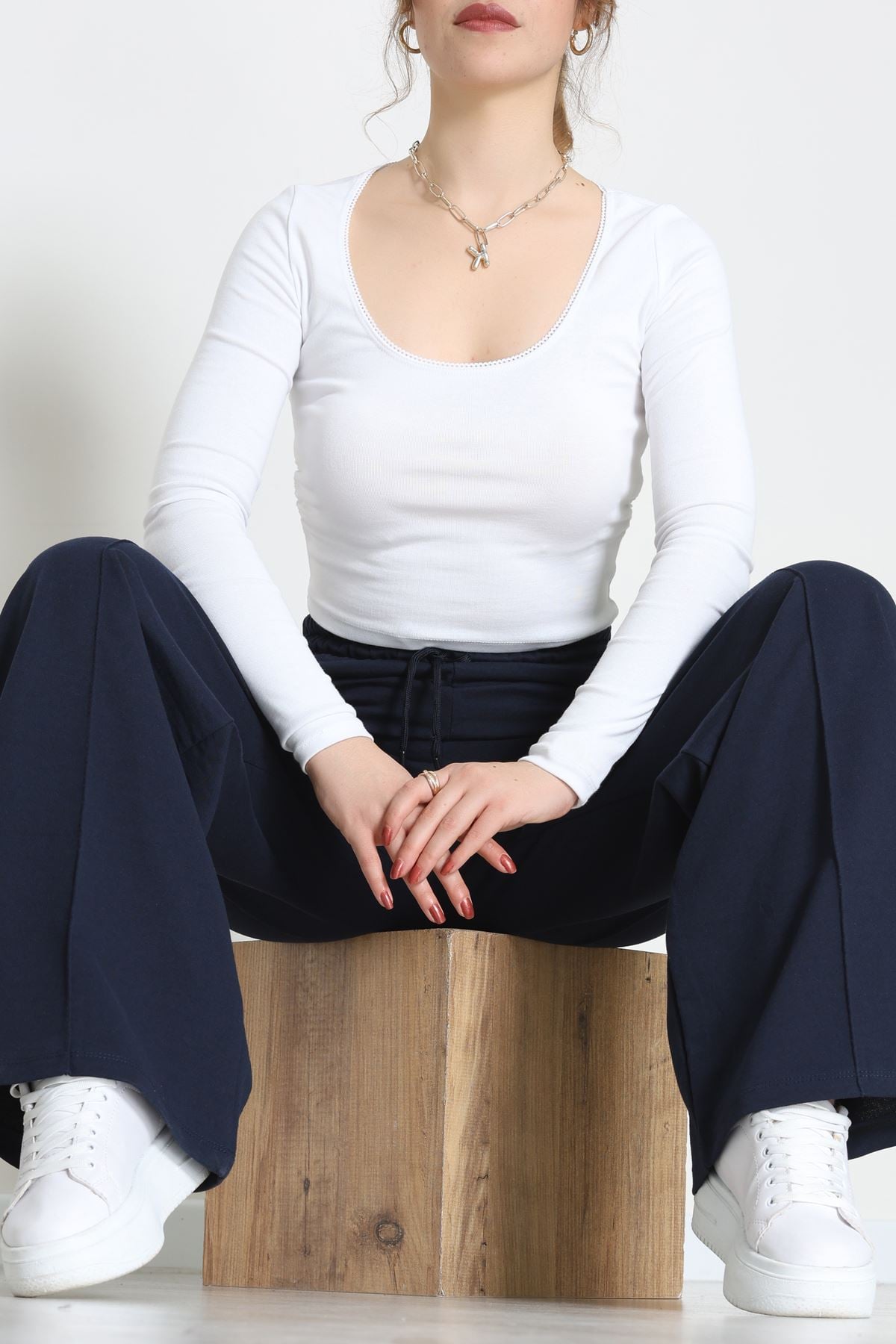 2 İplik Çımalı Eşofman Altı Lacivert - 52026.1857.