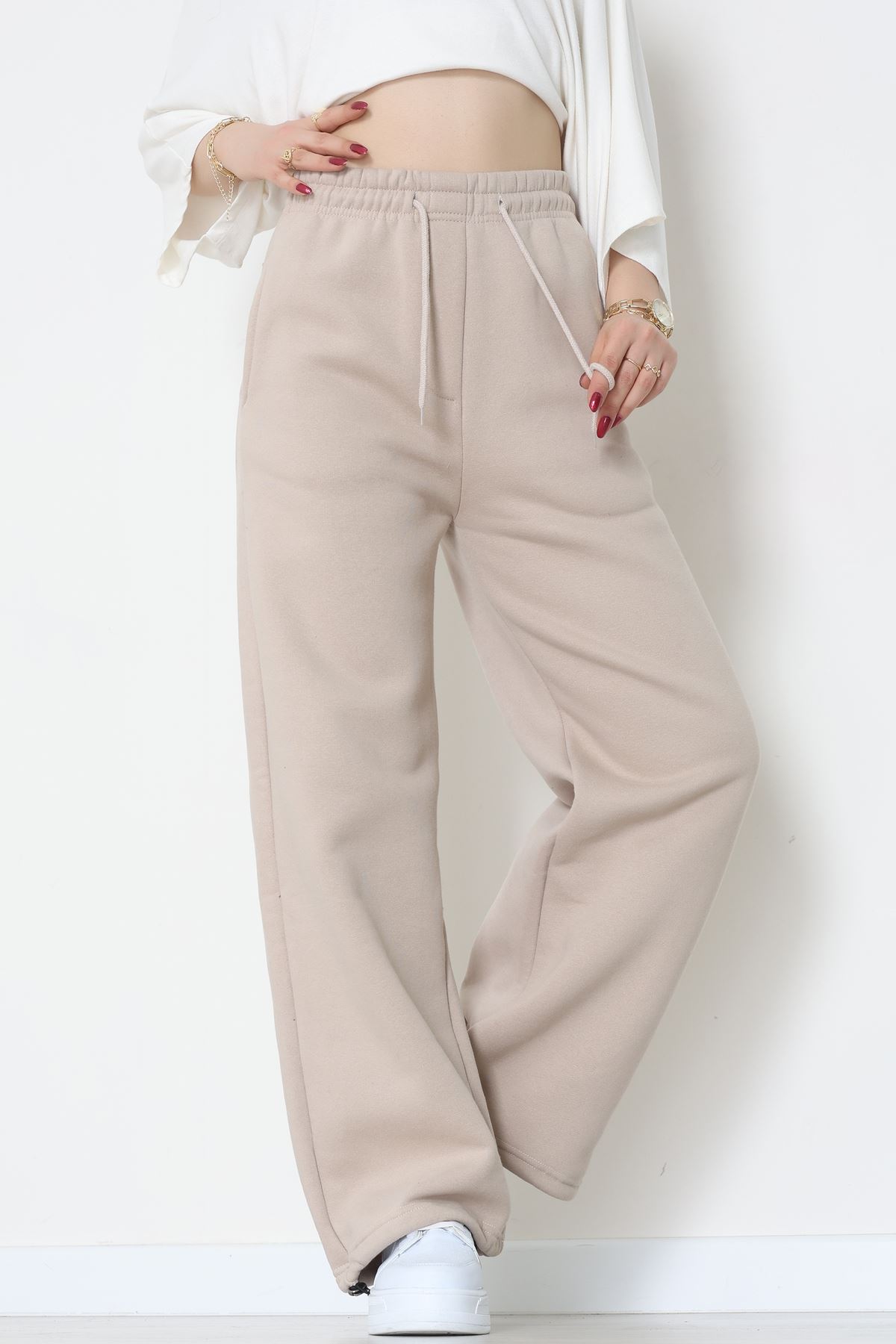 3 İplik Şardonlu Paça Stoperli Eşofman Altı Taş - 52069.2113.