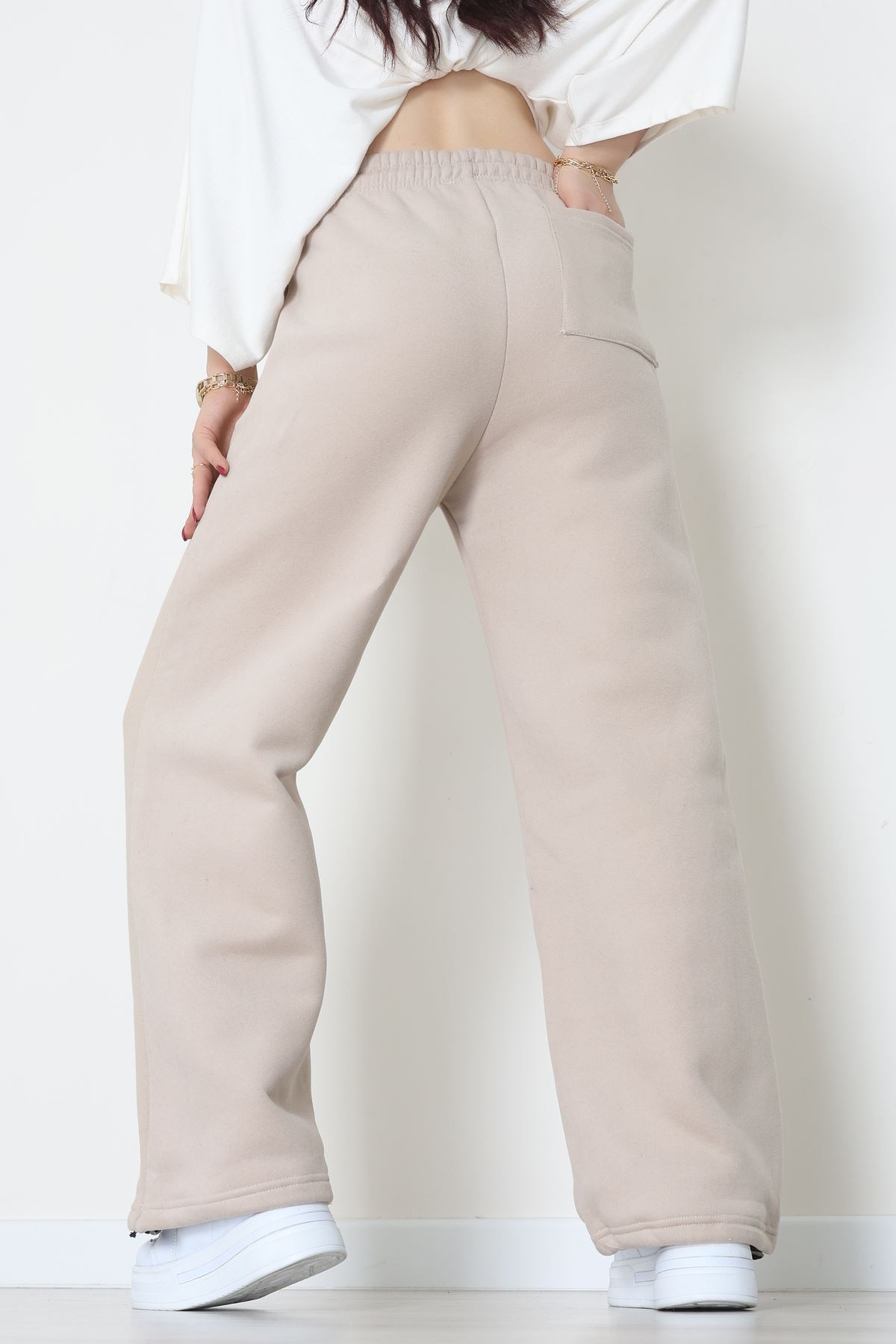 3 İplik Şardonlu Paça Stoperli Eşofman Altı Taş - 52069.2113.