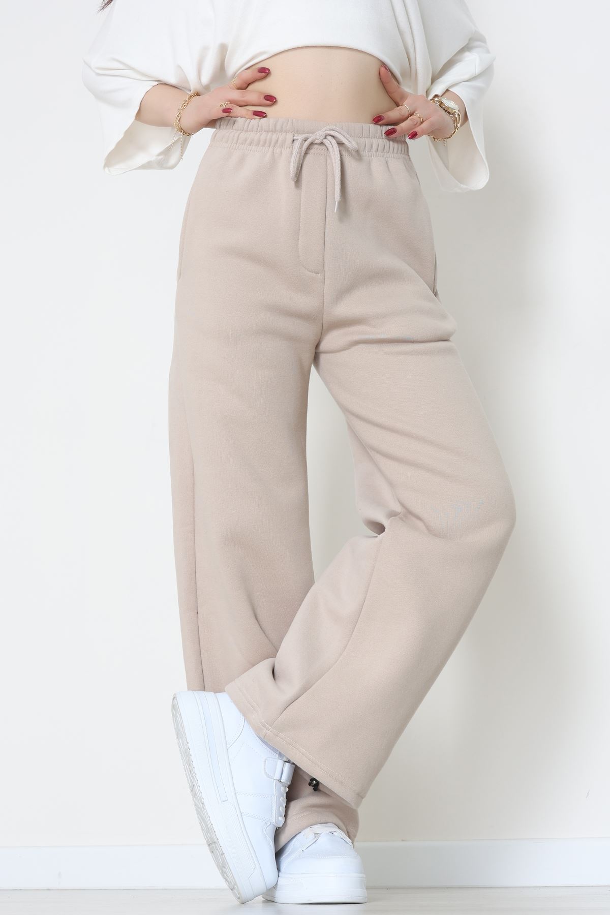 3 İplik Şardonlu Paça Stoperli Eşofman Altı Taş - 52069.2113.