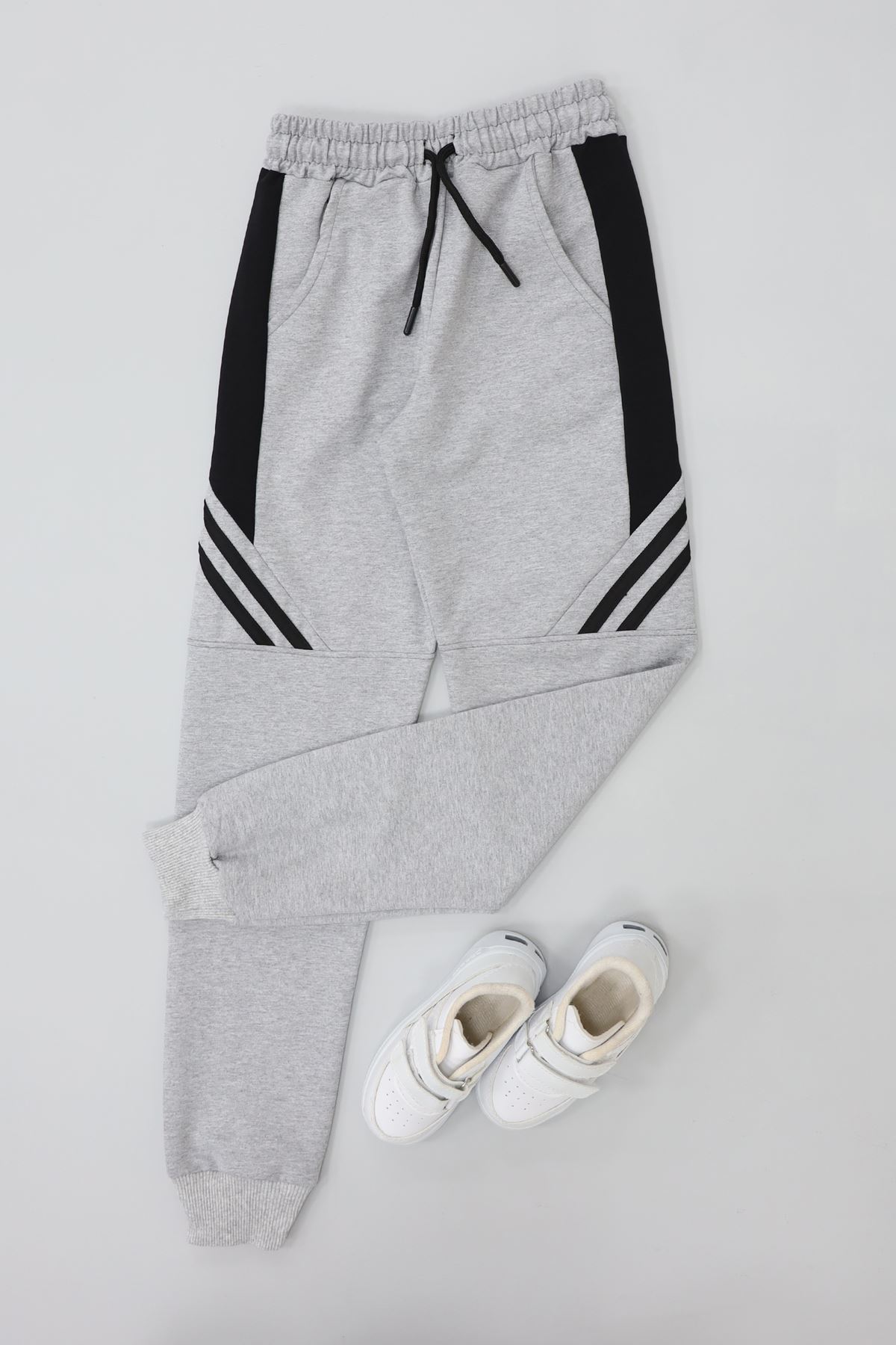 8-16 Yaş 2 İplik Likralı Eşofman Altı Gri - 52174.2066.