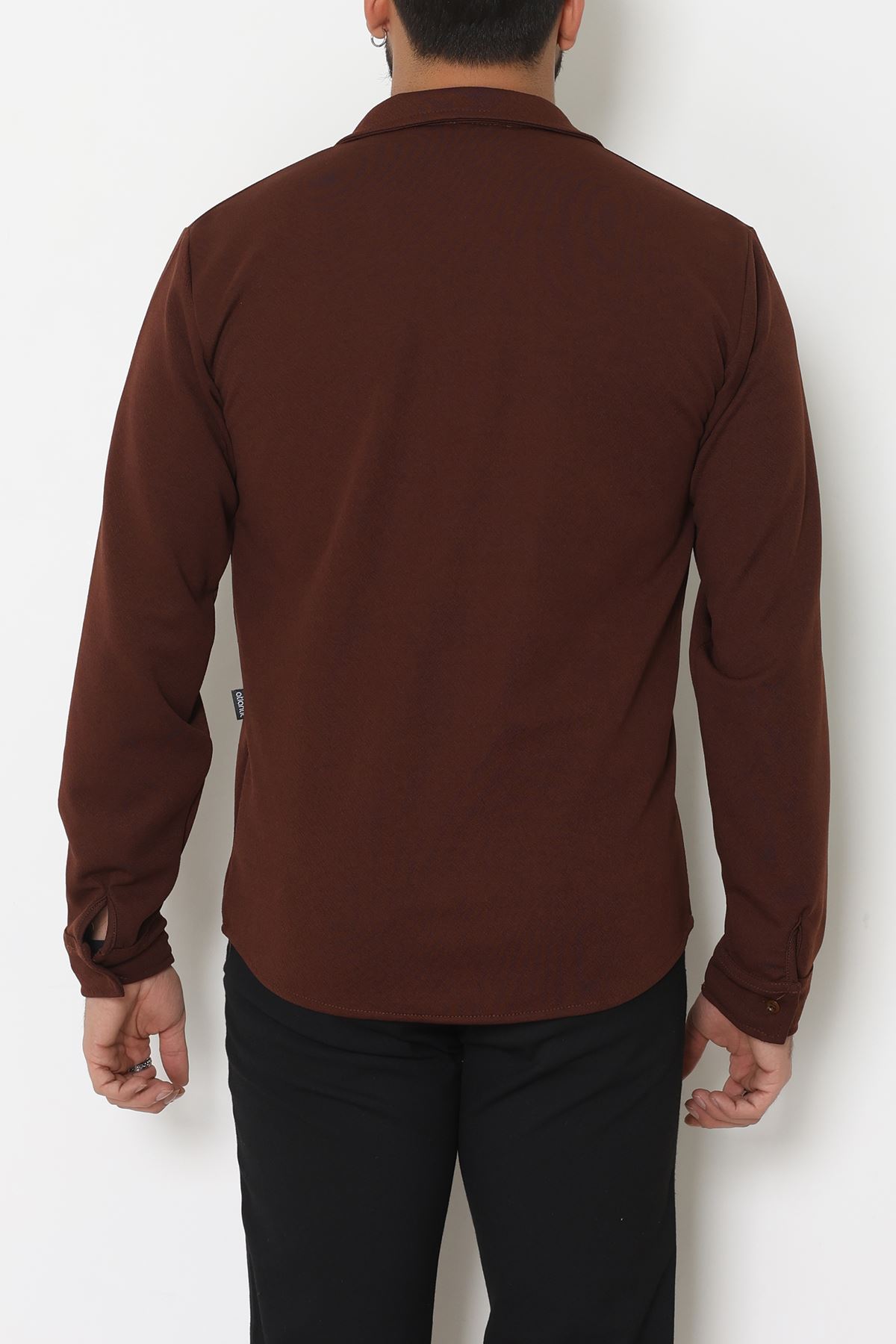 Zra Krep Erkek Gömlek Kahve - 42188.1937.