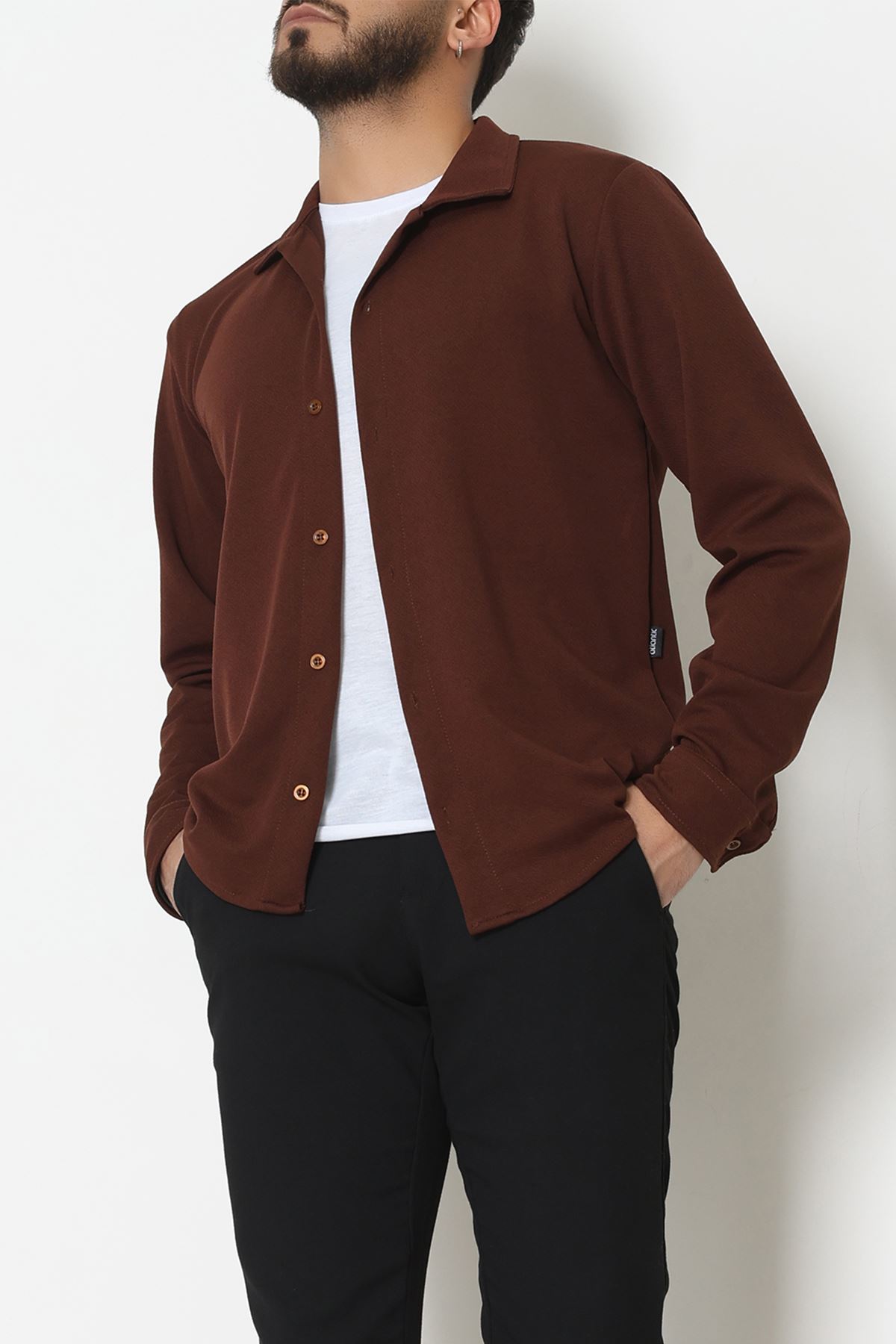 Zra Krep Erkek Gömlek Kahve - 42188.1937.