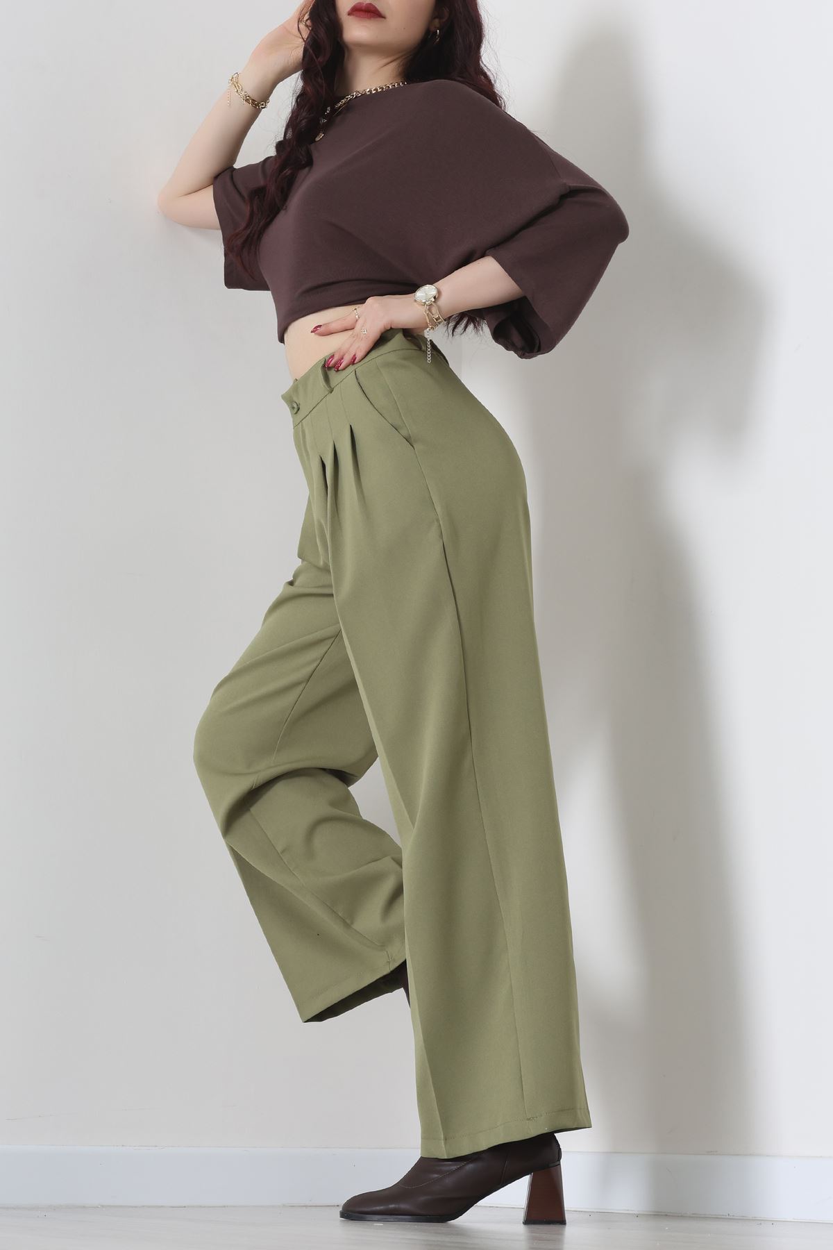 Premium Pileli Palazzo Pantolon Çağla - 51609.683.