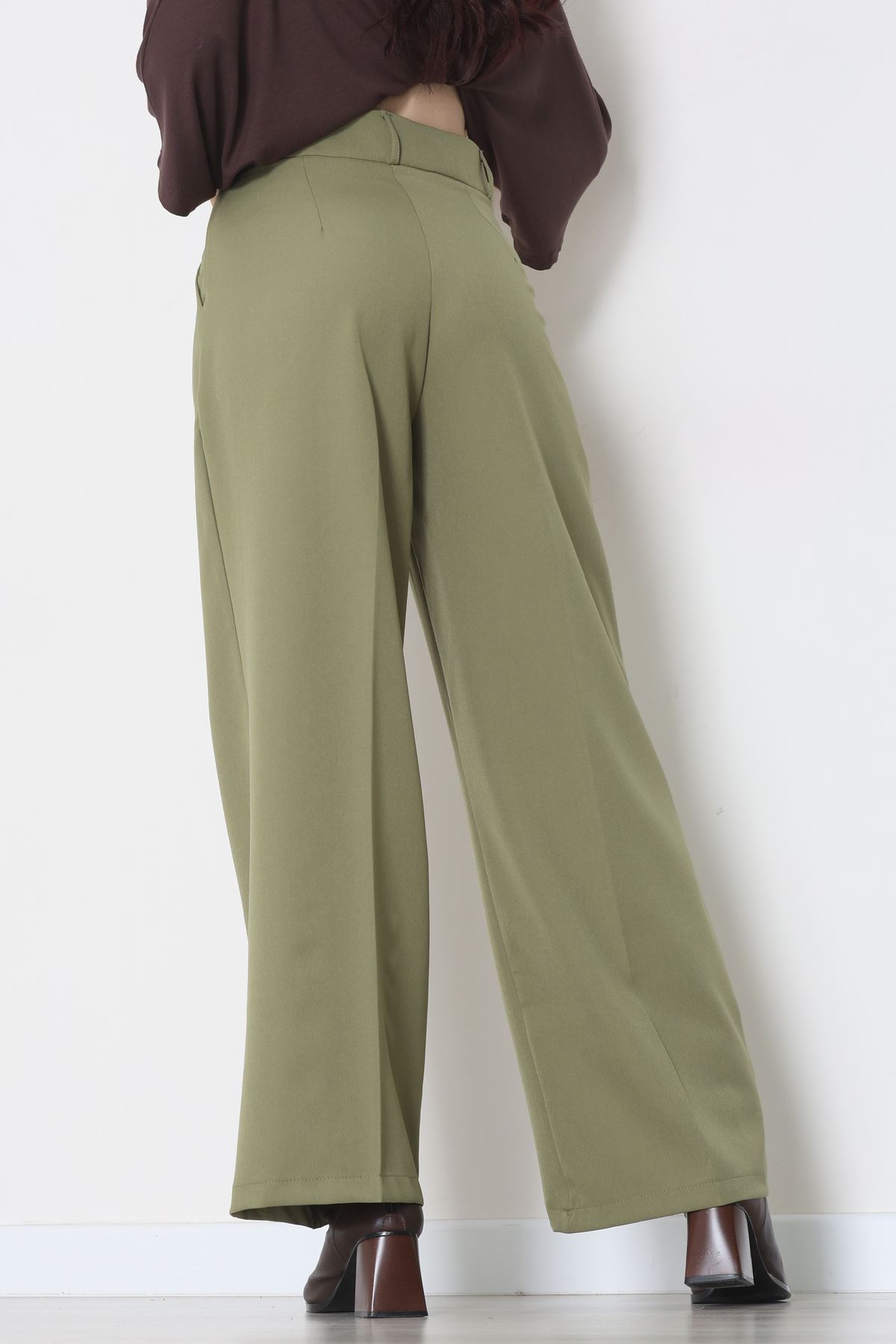 Premium Pileli Palazzo Pantolon Çağla - 51609.683.