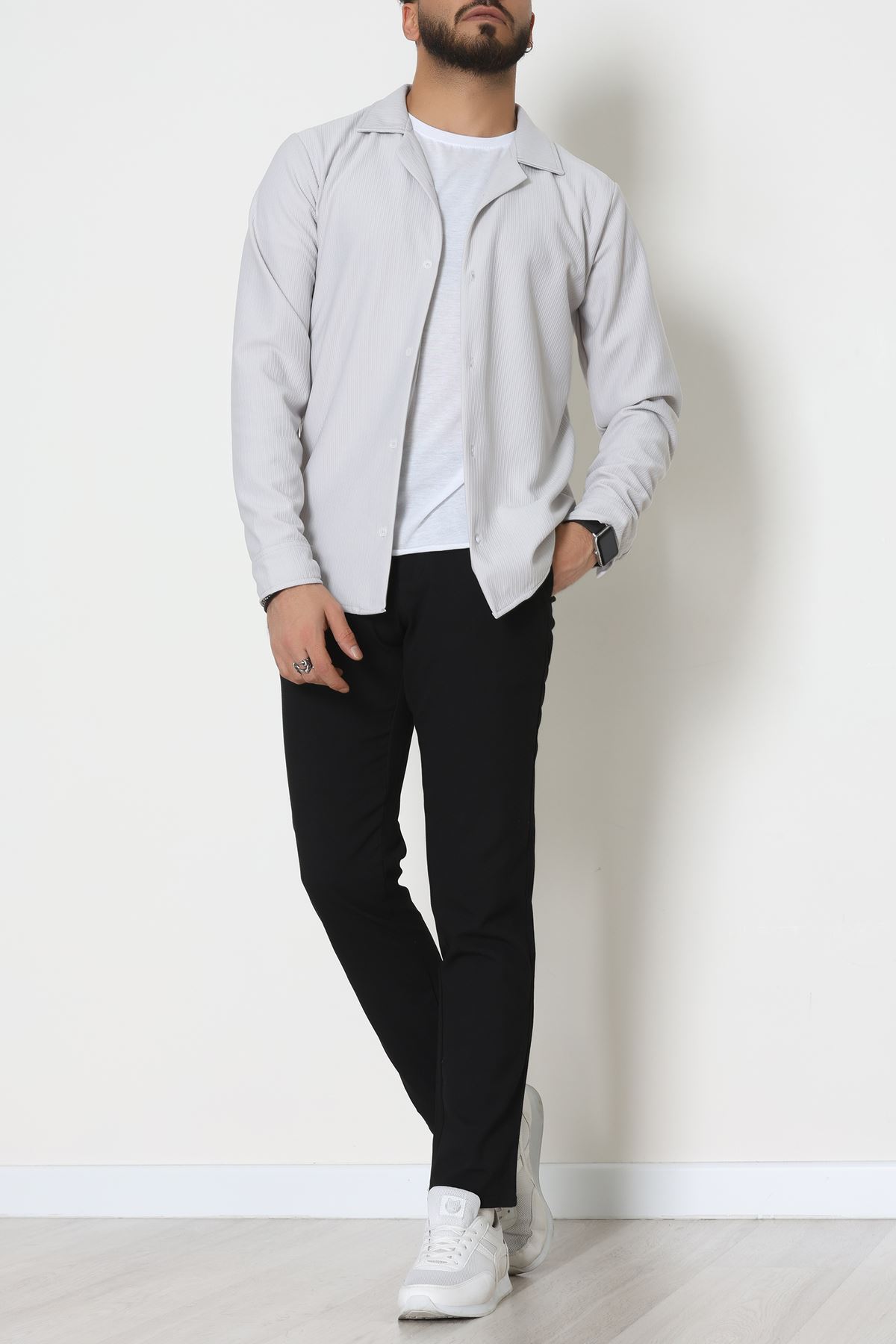 Zra Krep Fitilli Erkek Gömlek Dumangri - 31804.1937.