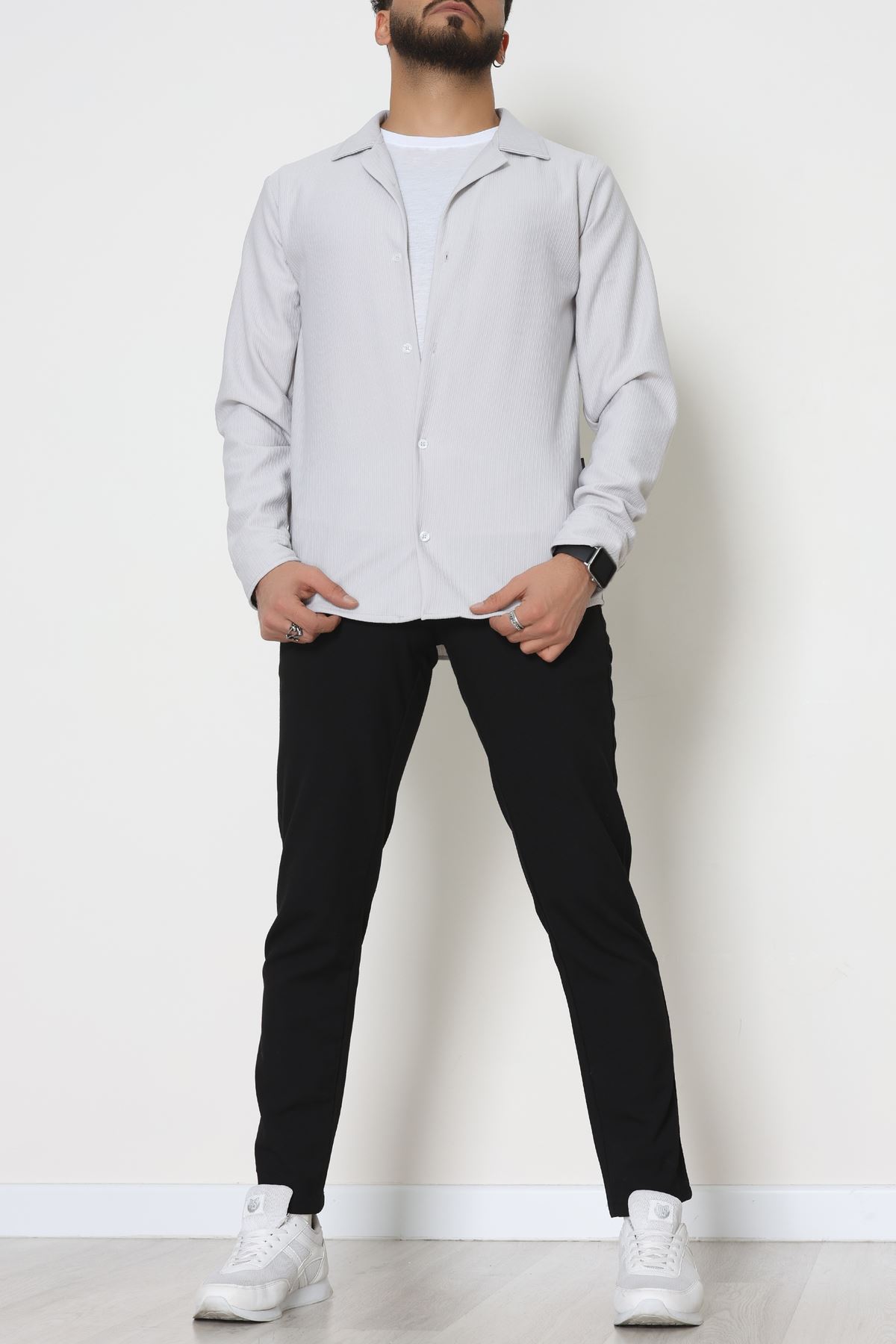 Zra Krep Fitilli Erkek Gömlek Dumangri - 31804.1937.