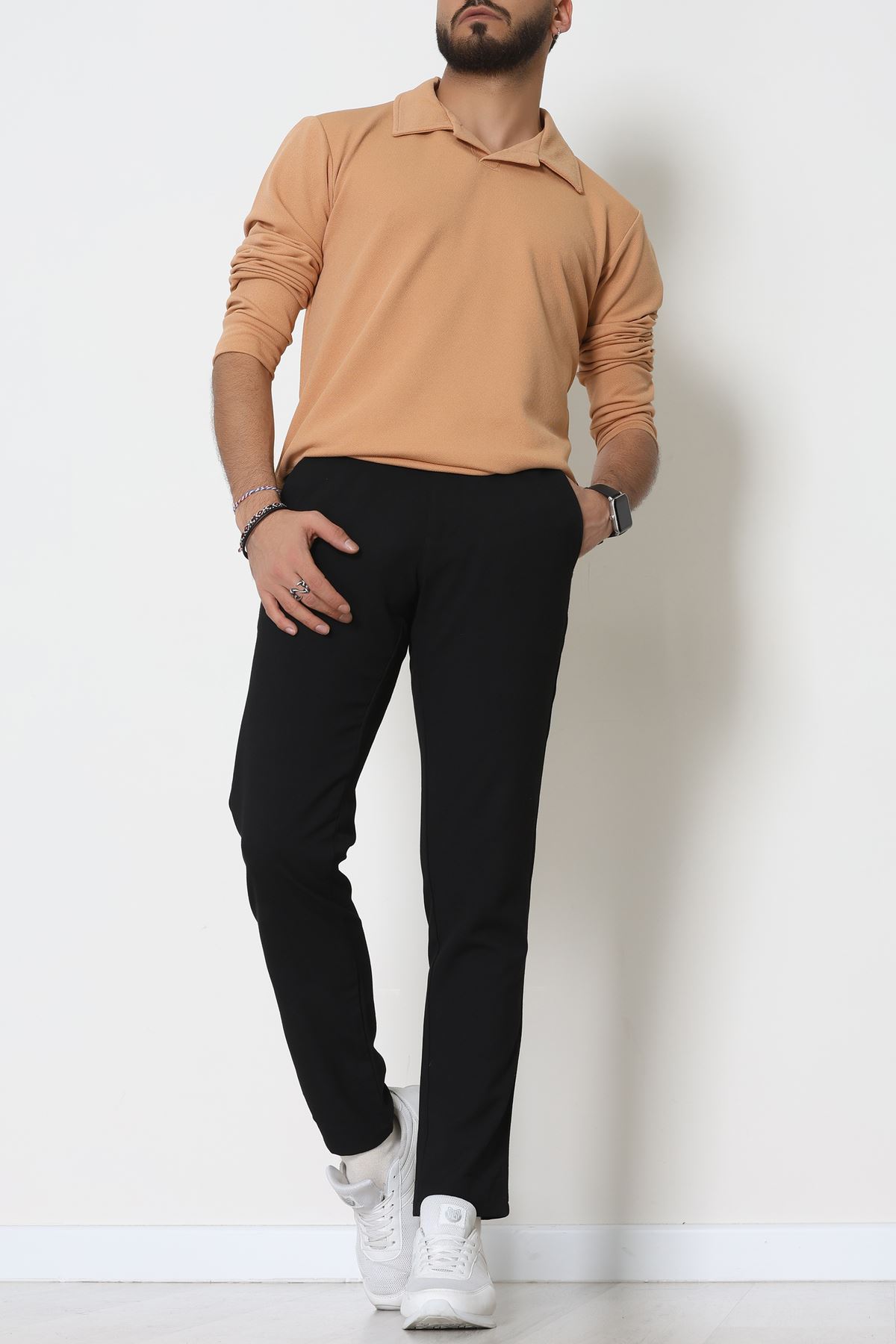 Zra Krep Polo Yaka Erkek Sweat Camel - 42186.1937.