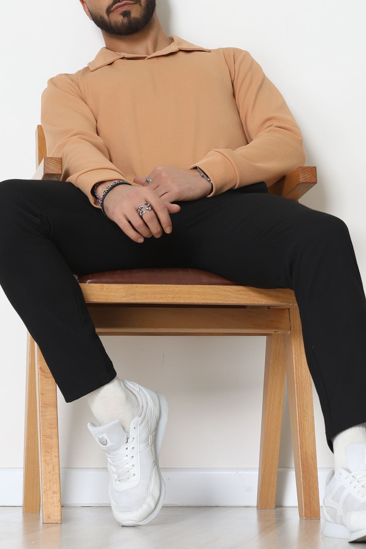 Zra Krep Polo Yaka Erkek Sweat Camel - 42186.1937.