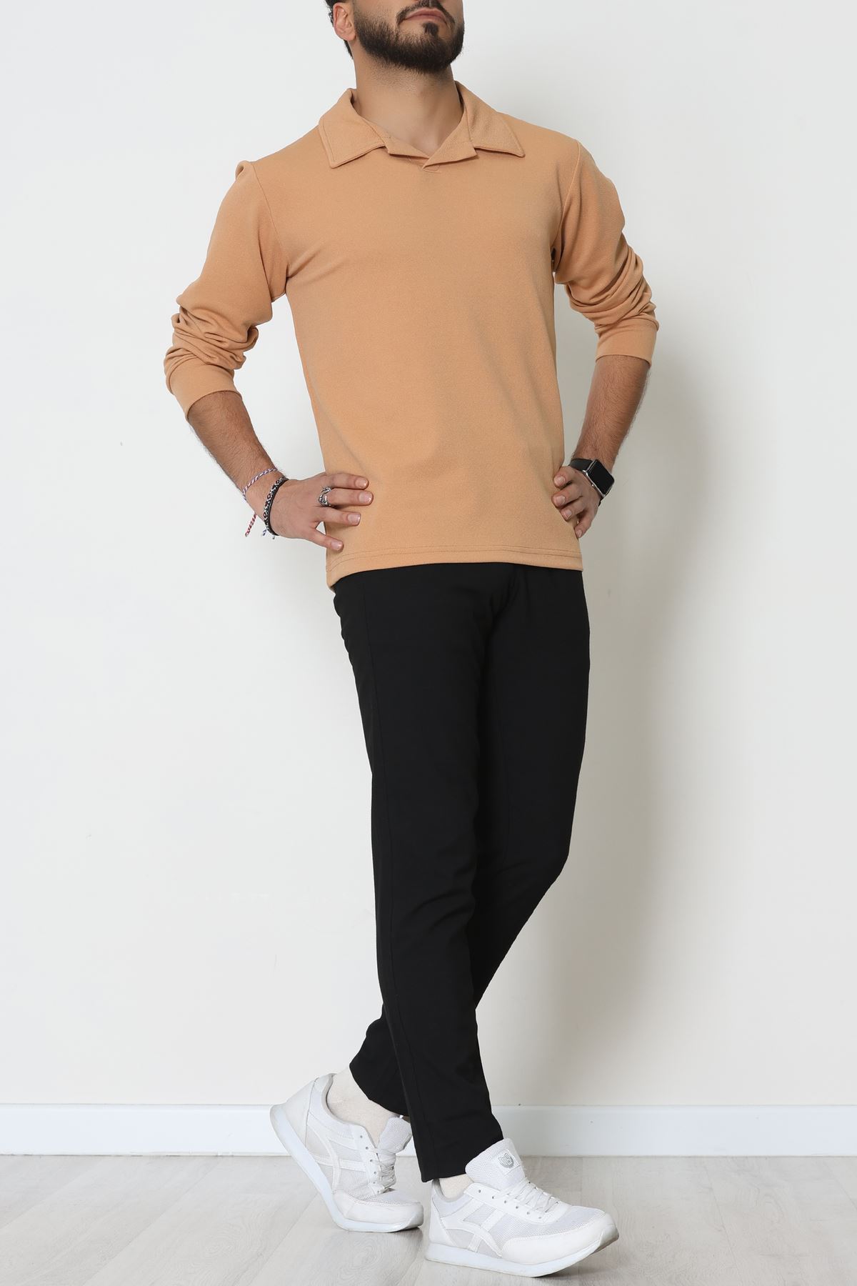 Zra Krep Polo Yaka Erkek Sweat Camel - 42186.1937.