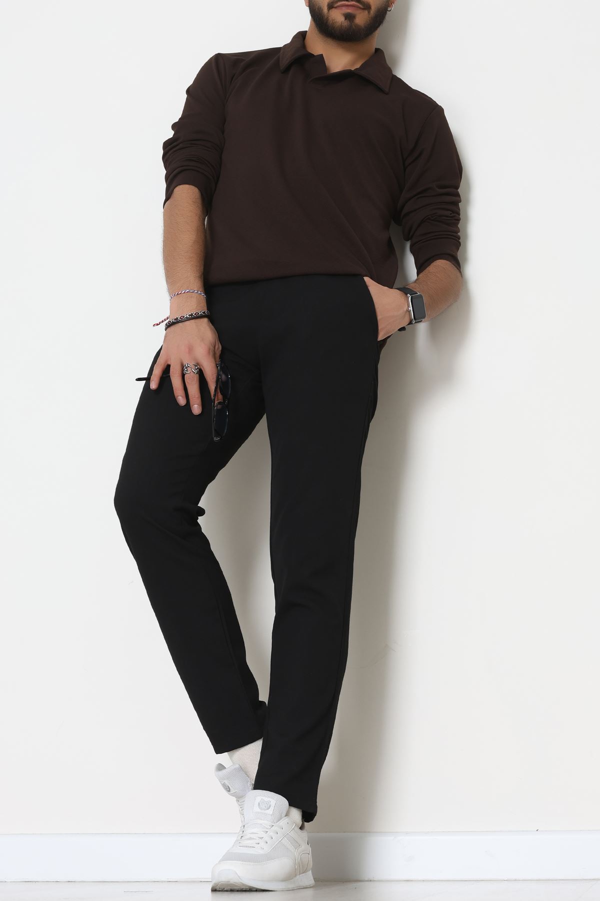 Zra Krep Polo Yaka Erkek Sweat Kahve - 42186.1937.