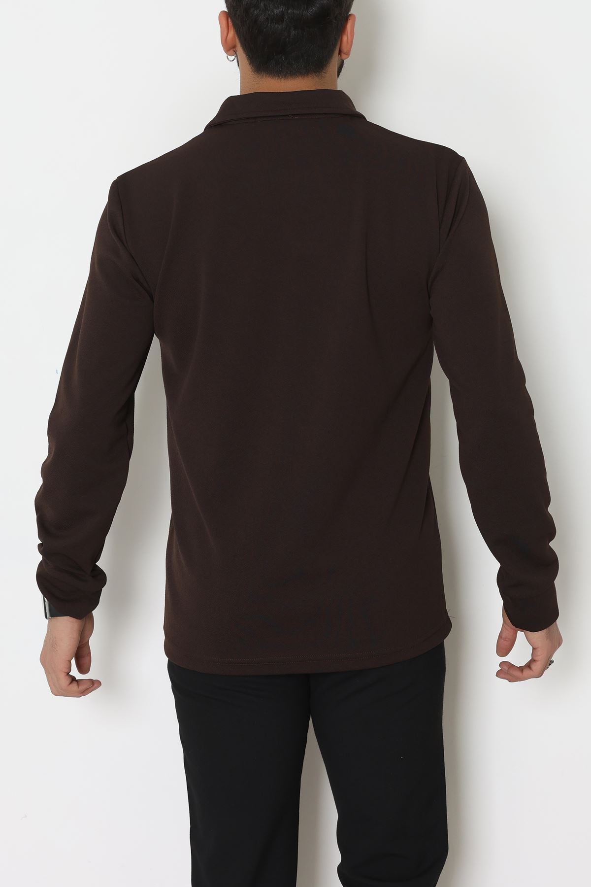 Zra Krep Polo Yaka Erkek Sweat Kahve - 42186.1937.