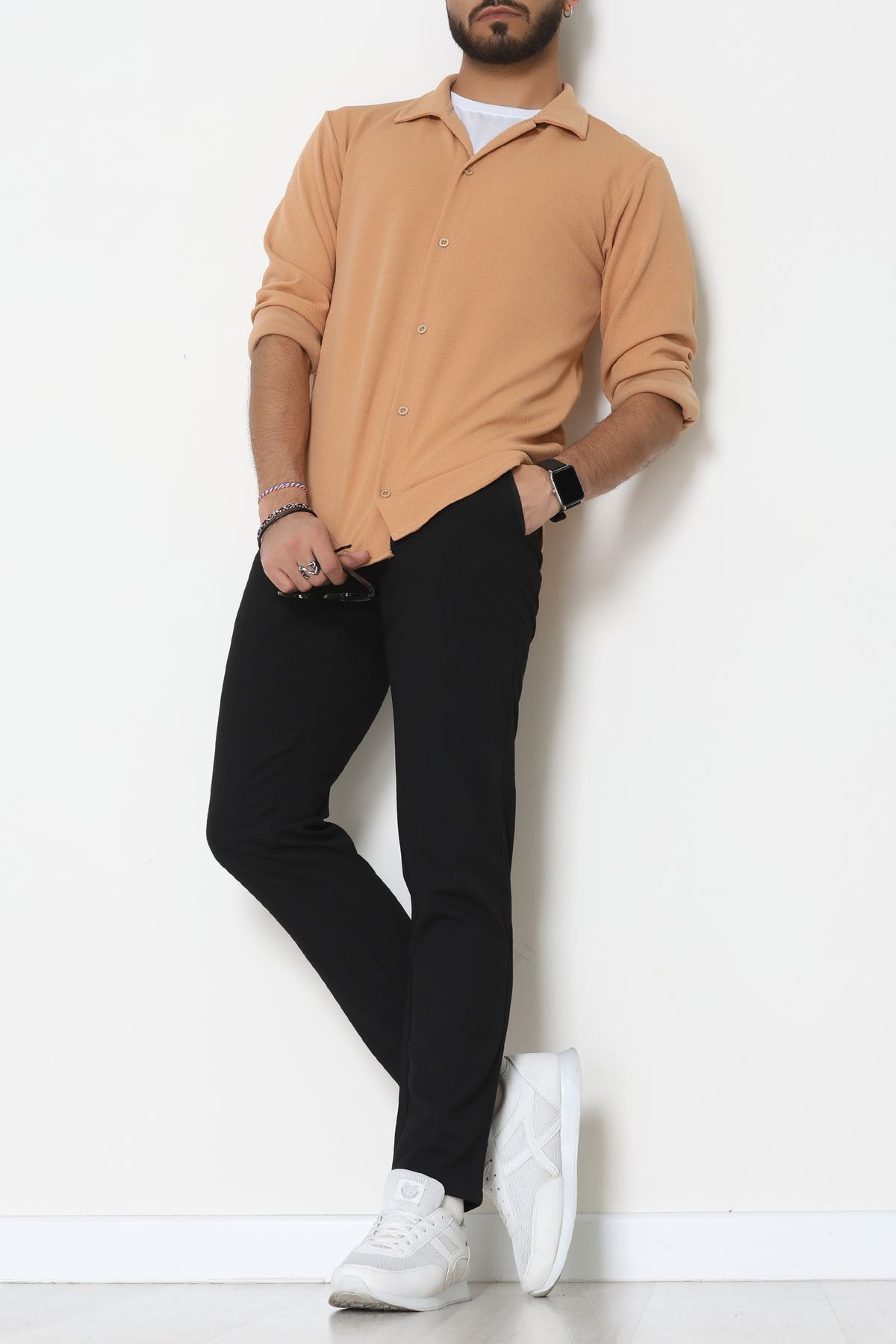 Zra Krep Erkek Gömlek Camel - 42188.1937.