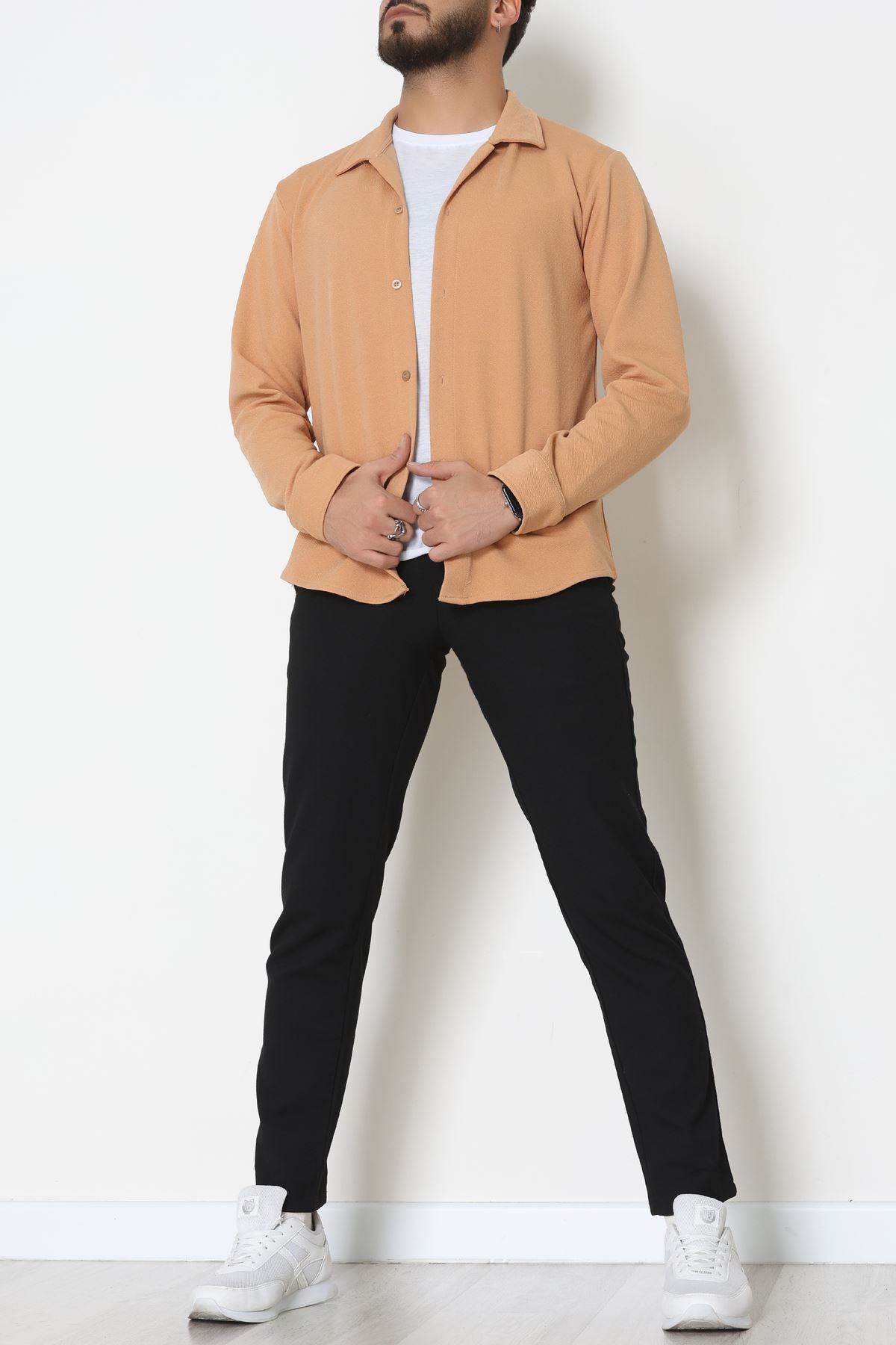 Zra Krep Erkek Gömlek Camel - 42188.1937.