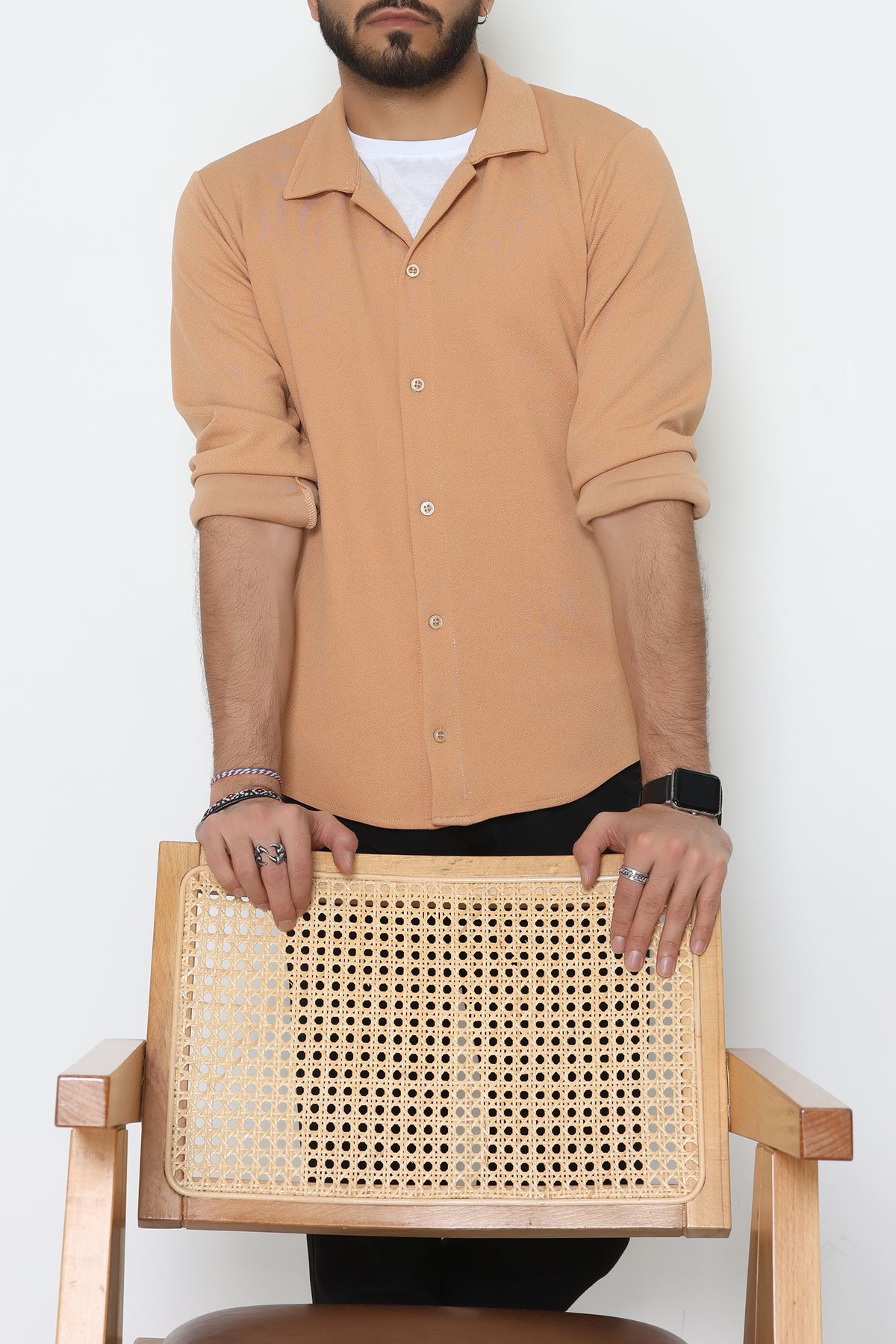 Zra Krep Erkek Gömlek Camel - 42188.1937.