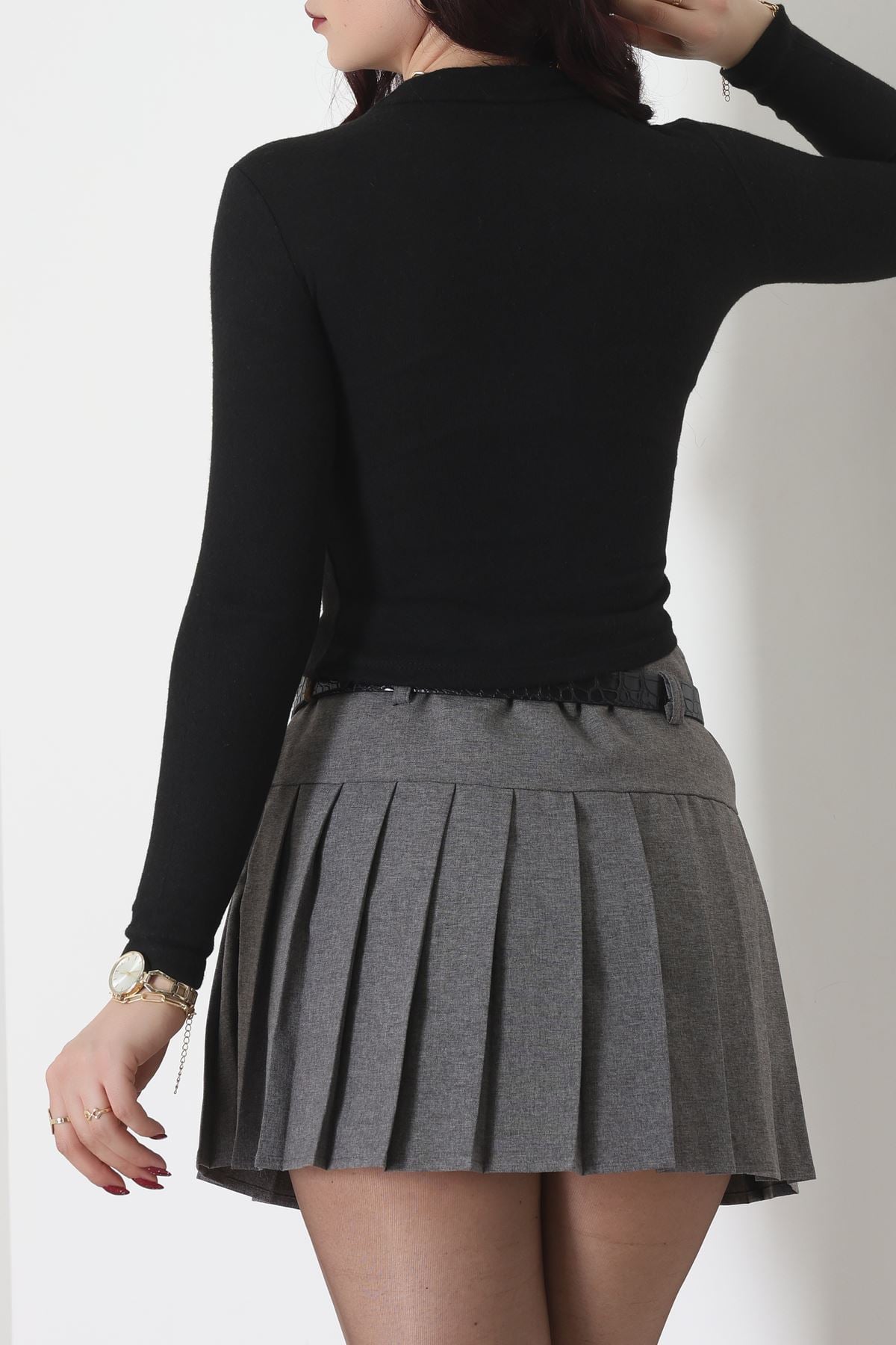 Dik Yaka Yumoş Body Siyah - 50205.1723.