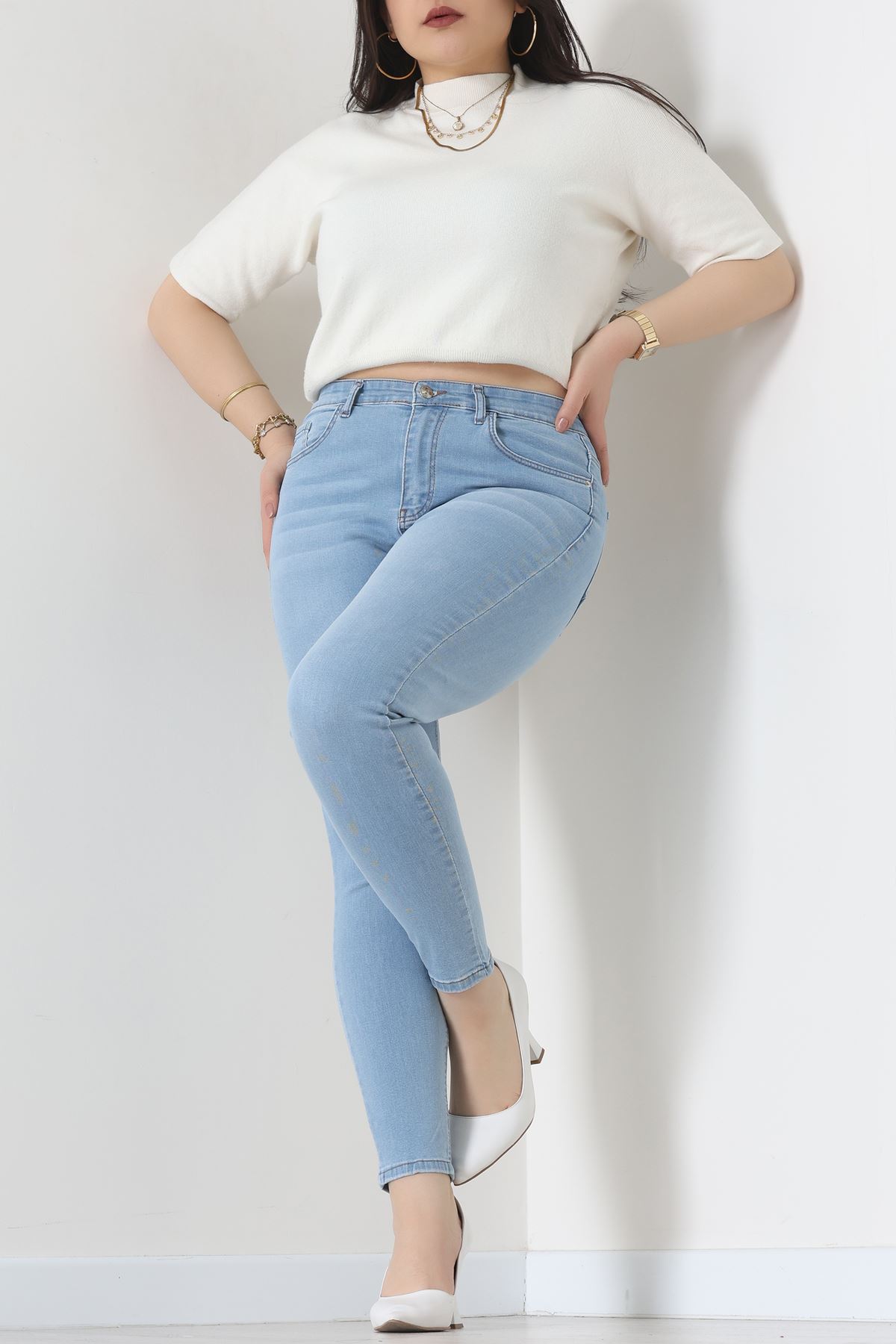 Büyük Beden Kot Pantolon Buzmavi - 31827.2121.