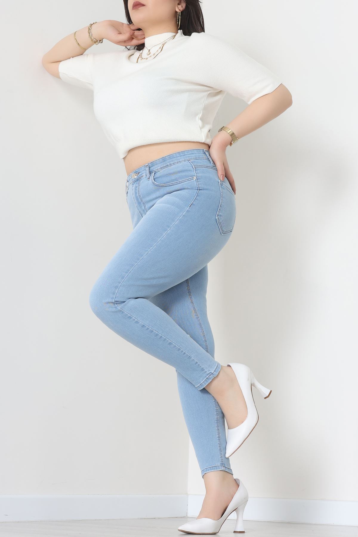 Büyük Beden Kot Pantolon Buzmavi - 31827.2121.