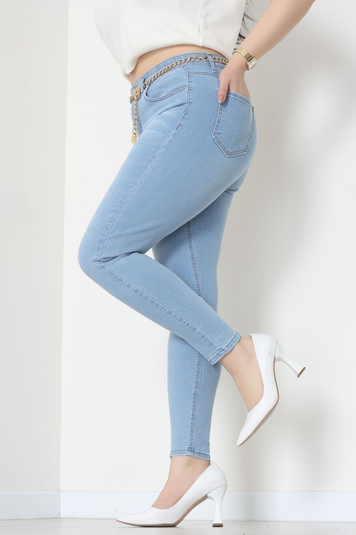 Büyük Beden Kot Pantolon Buzmavi - 31827.2121.