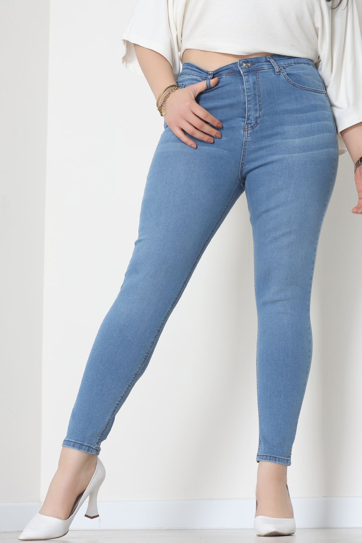 Büyük Beden Kot Pantolon Açıkmavi - 31827.2121.