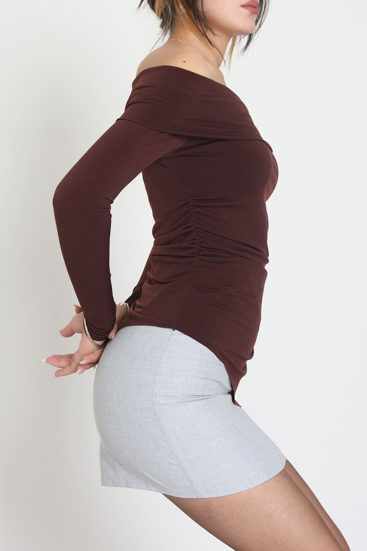 Sandy Madonna Yaka Bluz Kahve - 42804.1949.