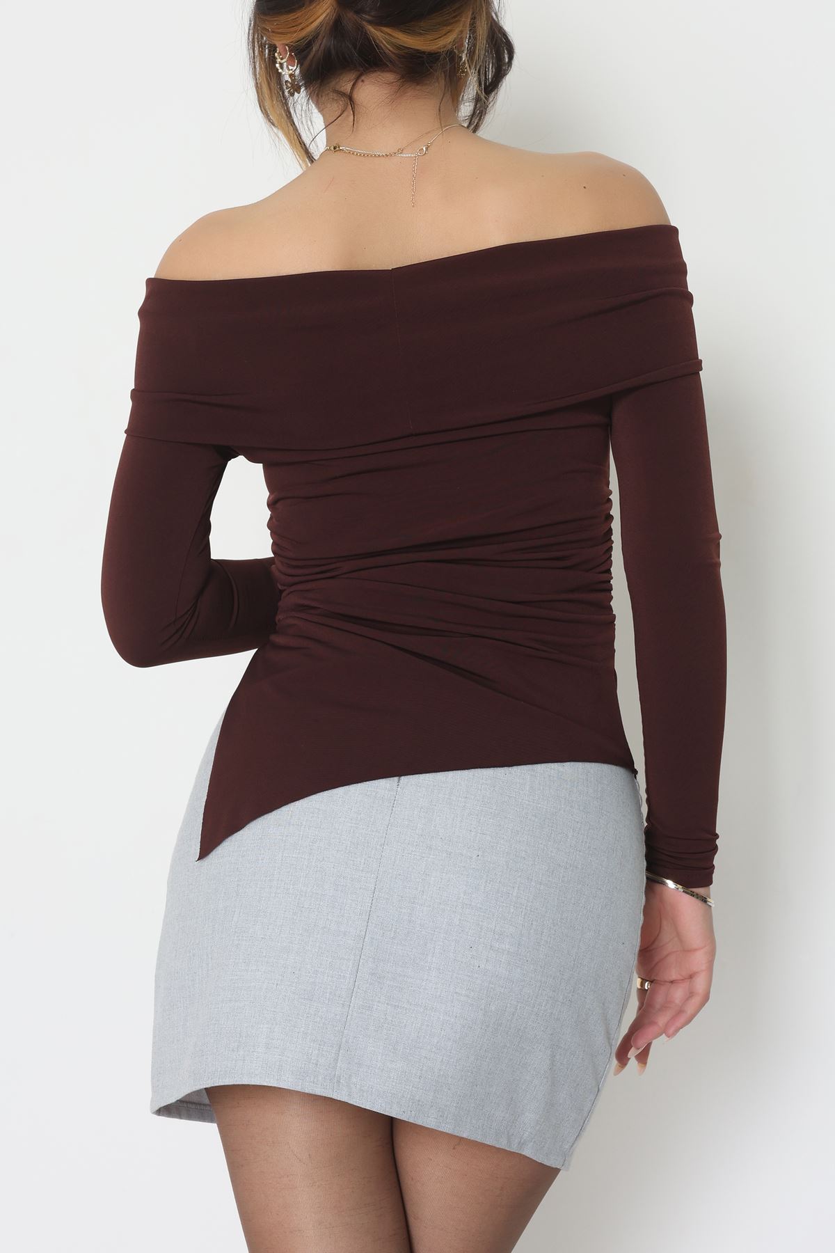 Sandy Madonna Yaka Bluz Kahve - 42804.1949.