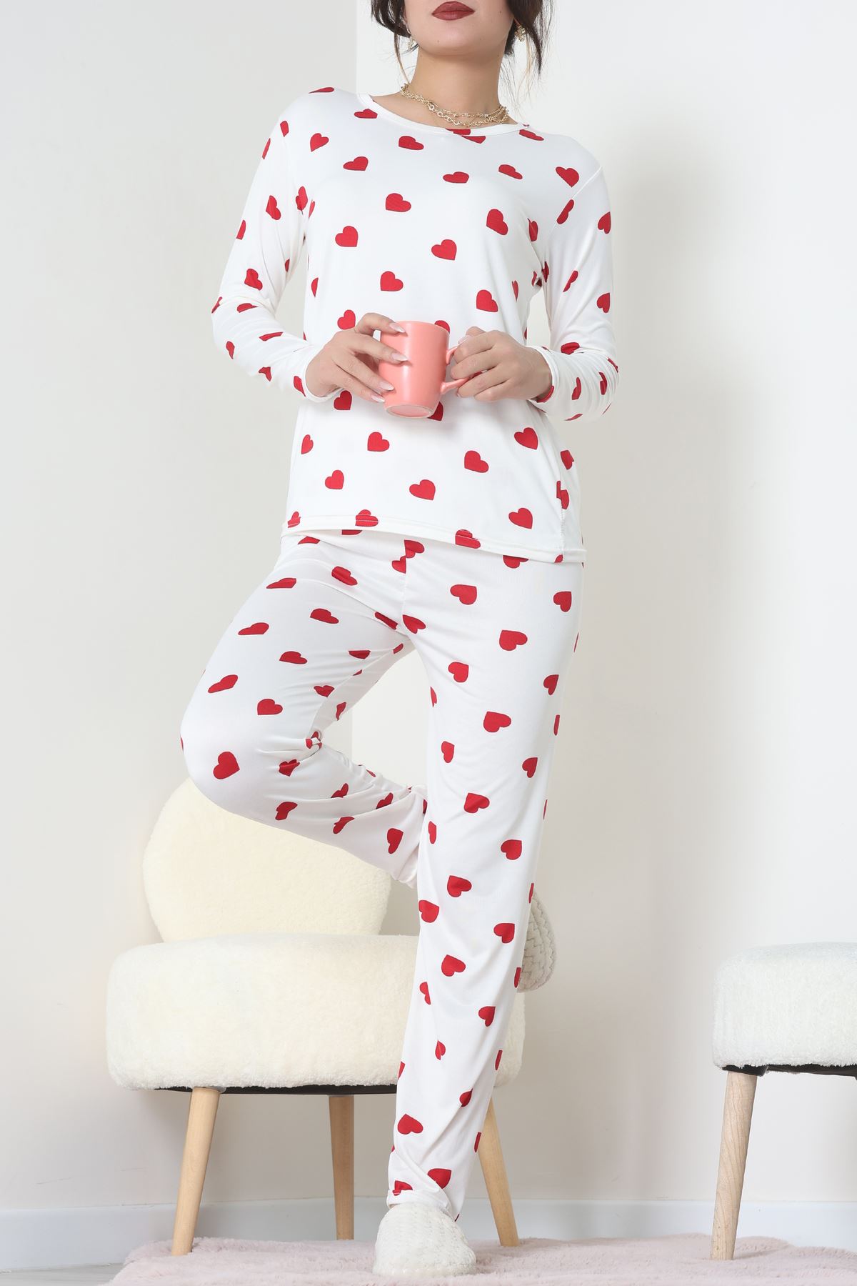 Milan Pijama Takımı Beyazkırmızı - 55010.1567.