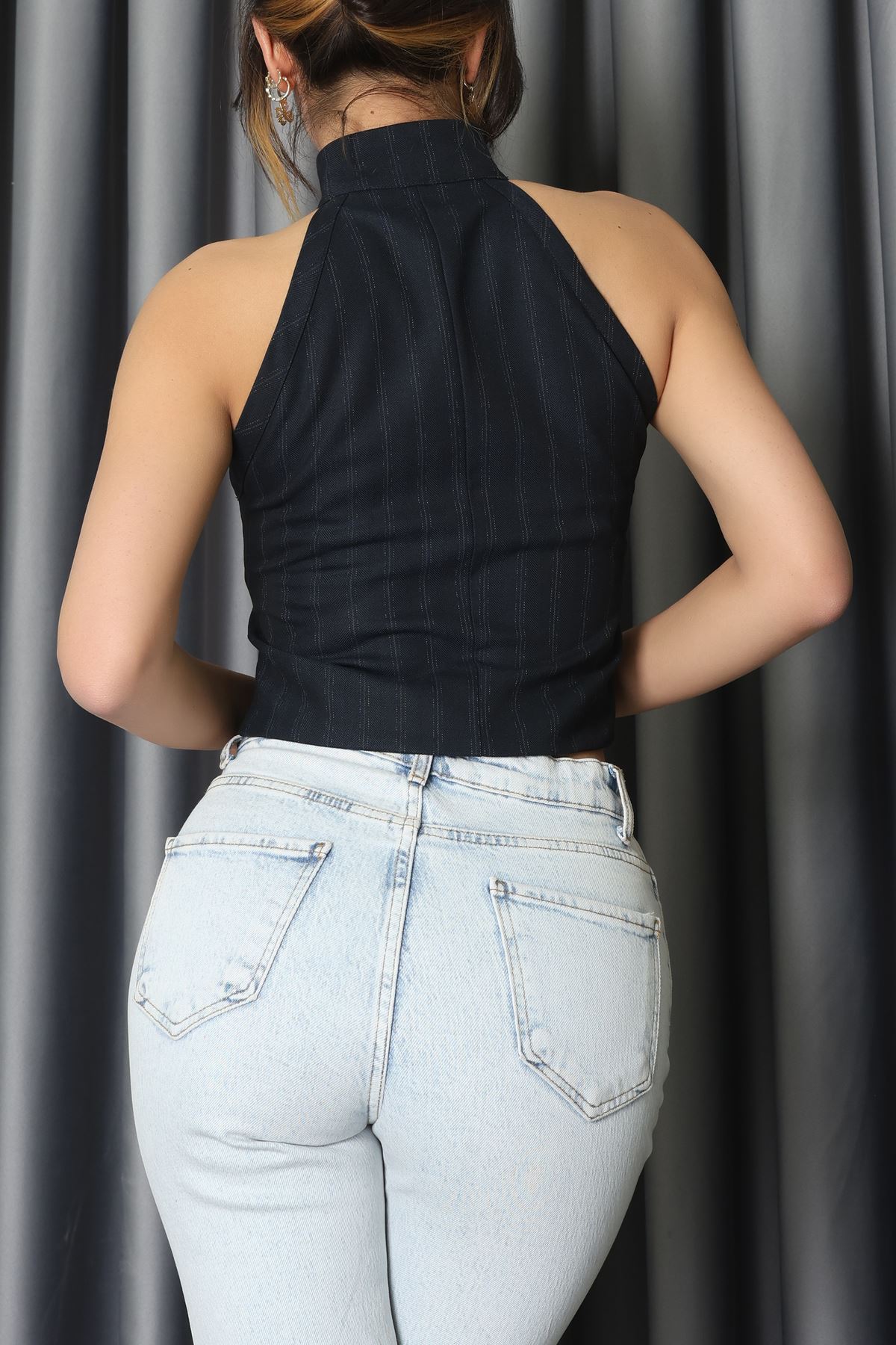 Önden Fermuarlı Yelek Lacivert - 120696.444.