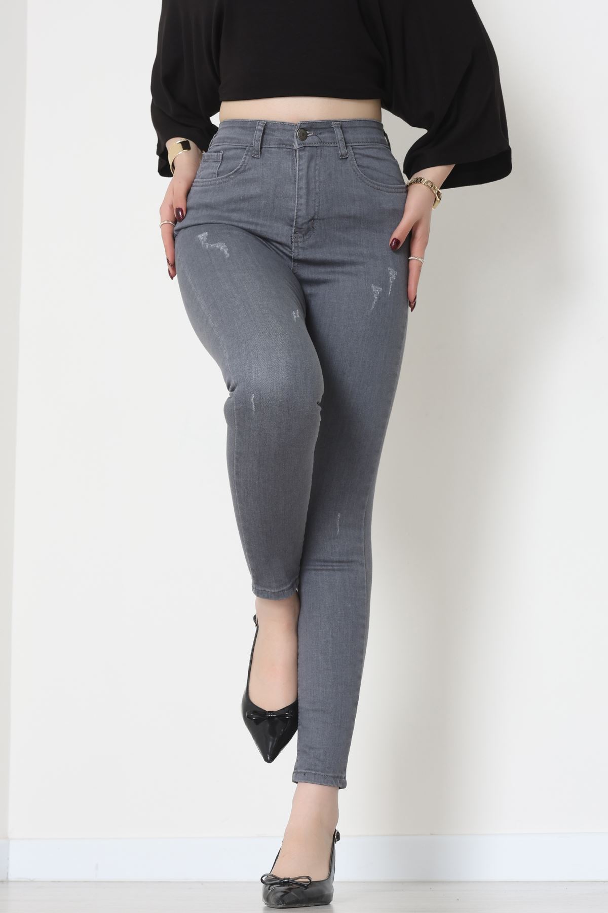 Dar Paça Kot Pantolon Füme - 42701.2121.