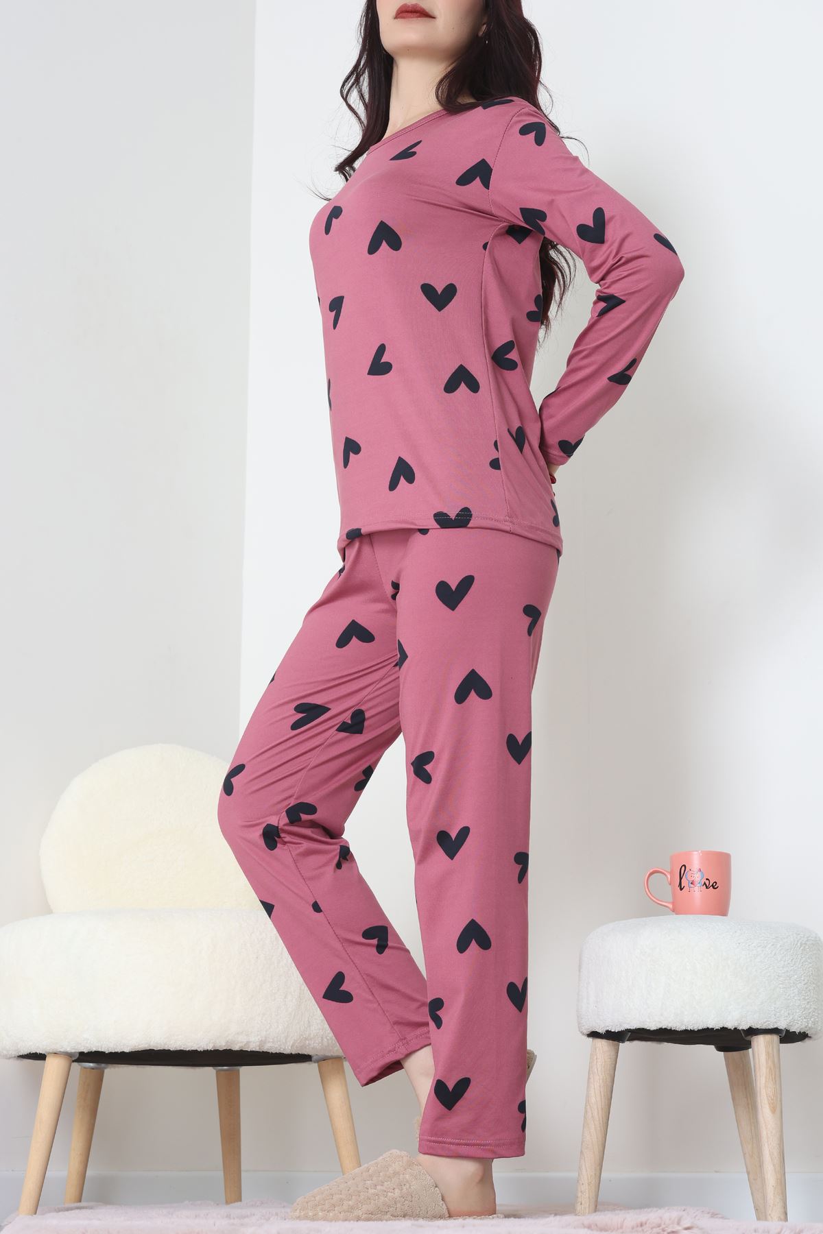 Sandy Alt Üst Aynı Pijama Takımı Gülkurusu - 52166.1048.