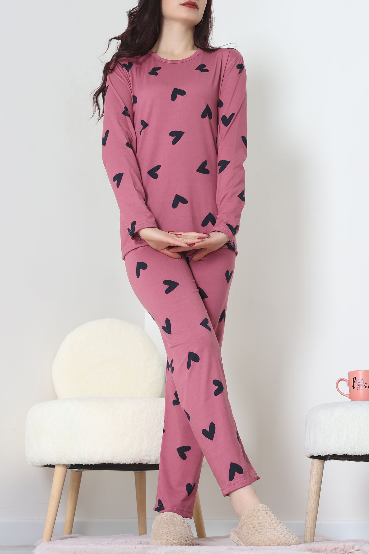 Sandy Alt Üst Aynı Pijama Takımı Gülkurusu - 52166.1048.