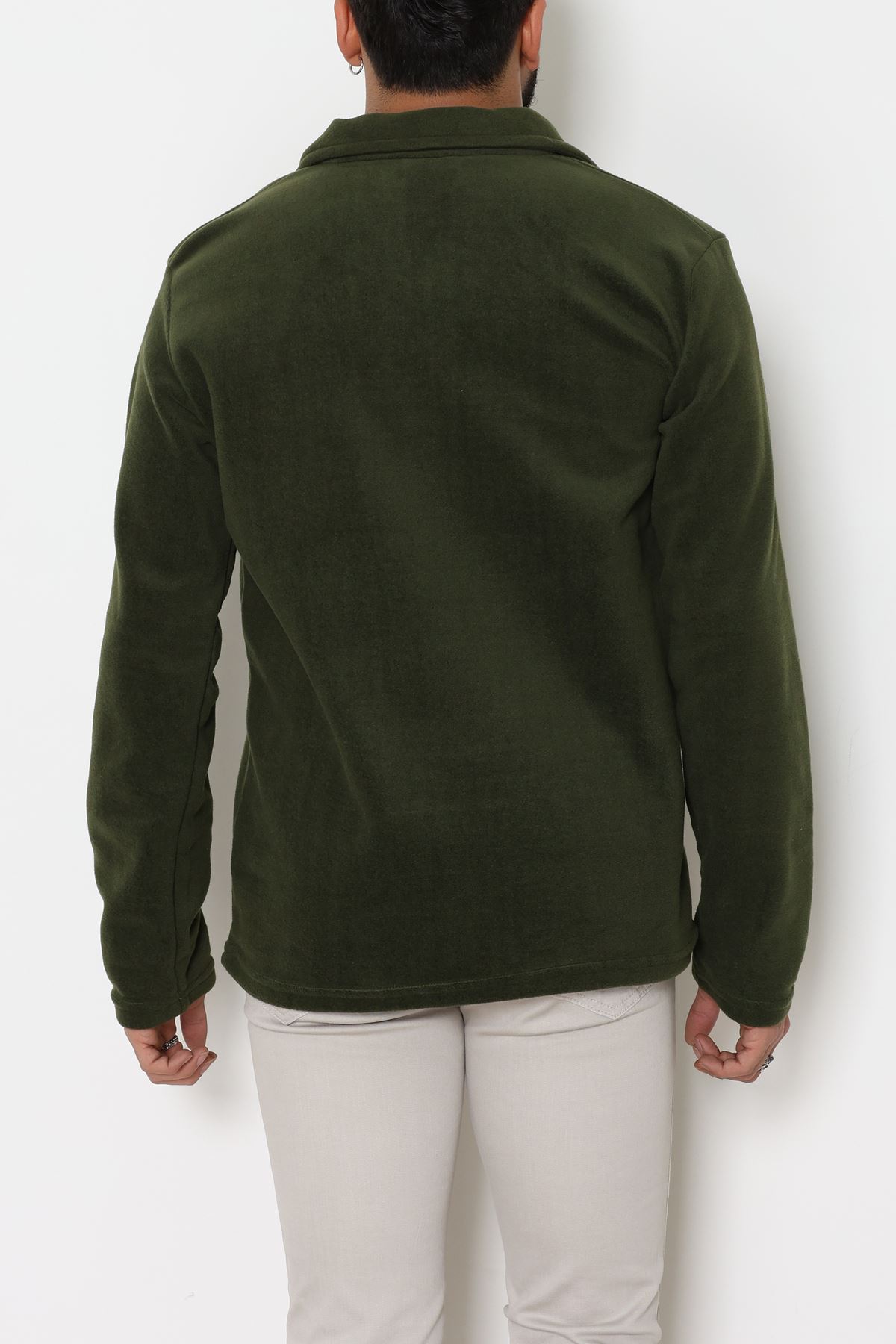 Yakası Fermuarlı Polar Erkek Sweat Haki - 51269.1937.