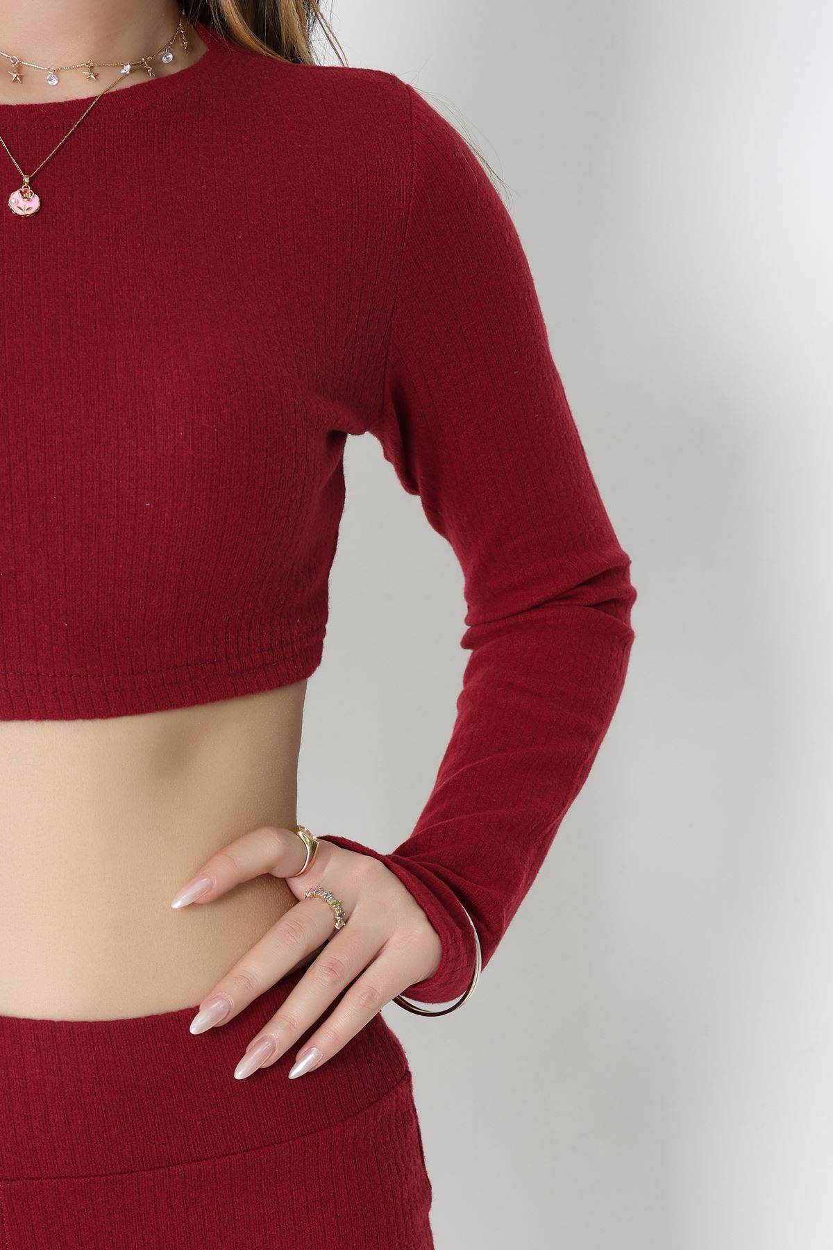 Raporlu Ribana Likralı Takım Bordo - 55000.1567.