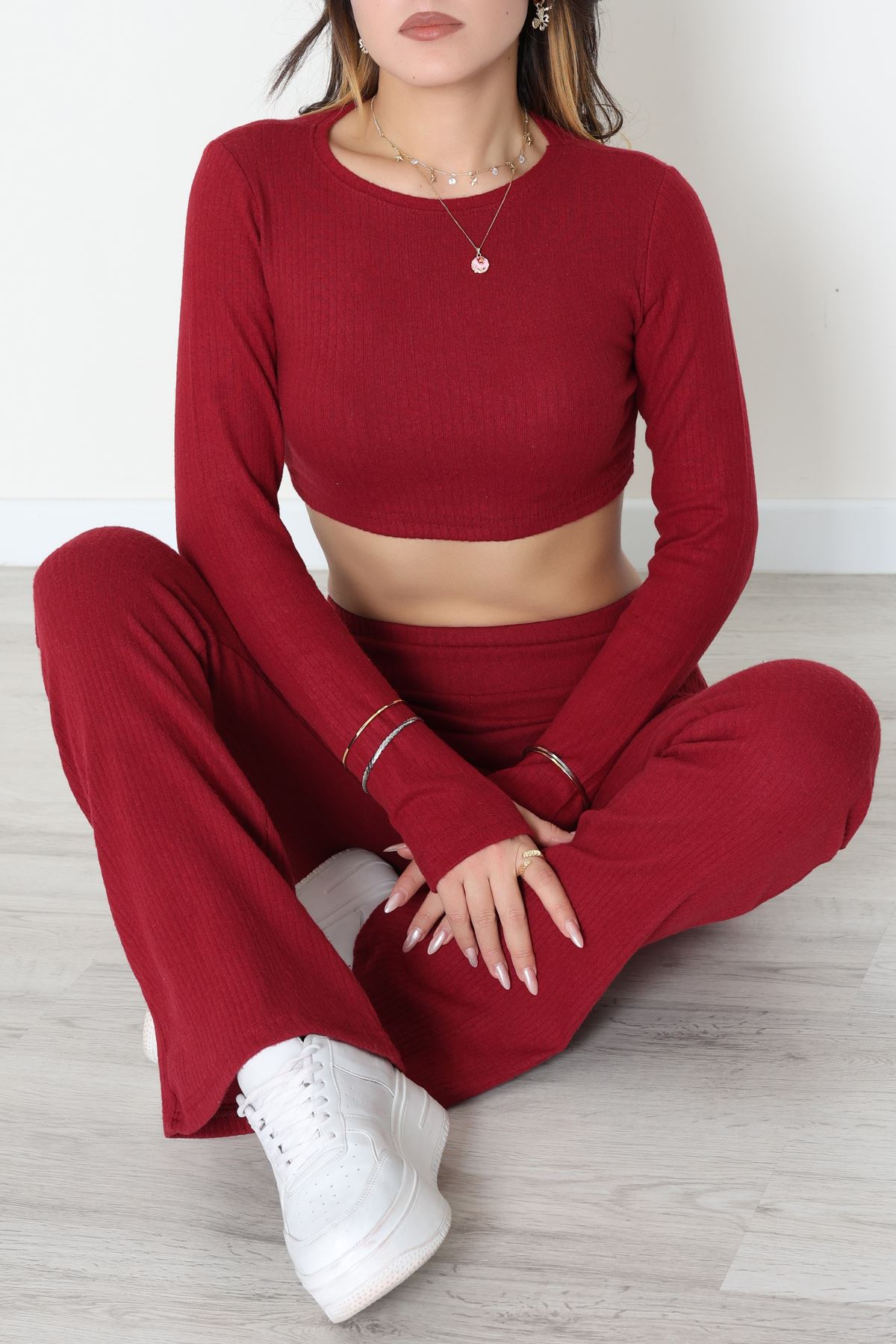 Raporlu Ribana Likralı Takım Bordo - 55000.1567.