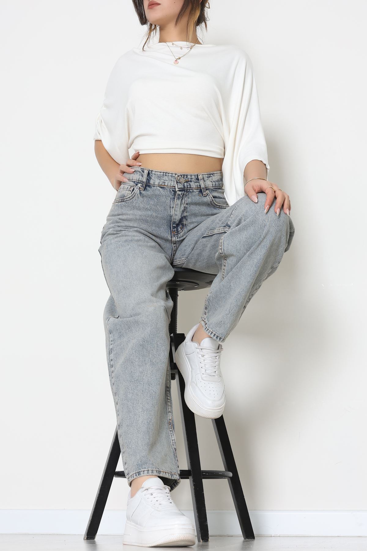 Arkası Tokalı Baggy Kot Pantolon Tintkahve - 31712.2059.