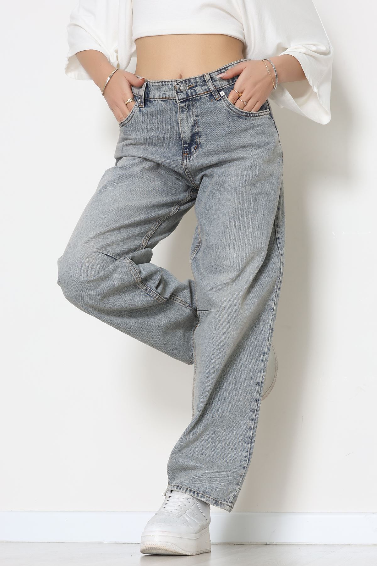 Arkası Tokalı Baggy Kot Pantolon Tintkahve - 31712.2059.