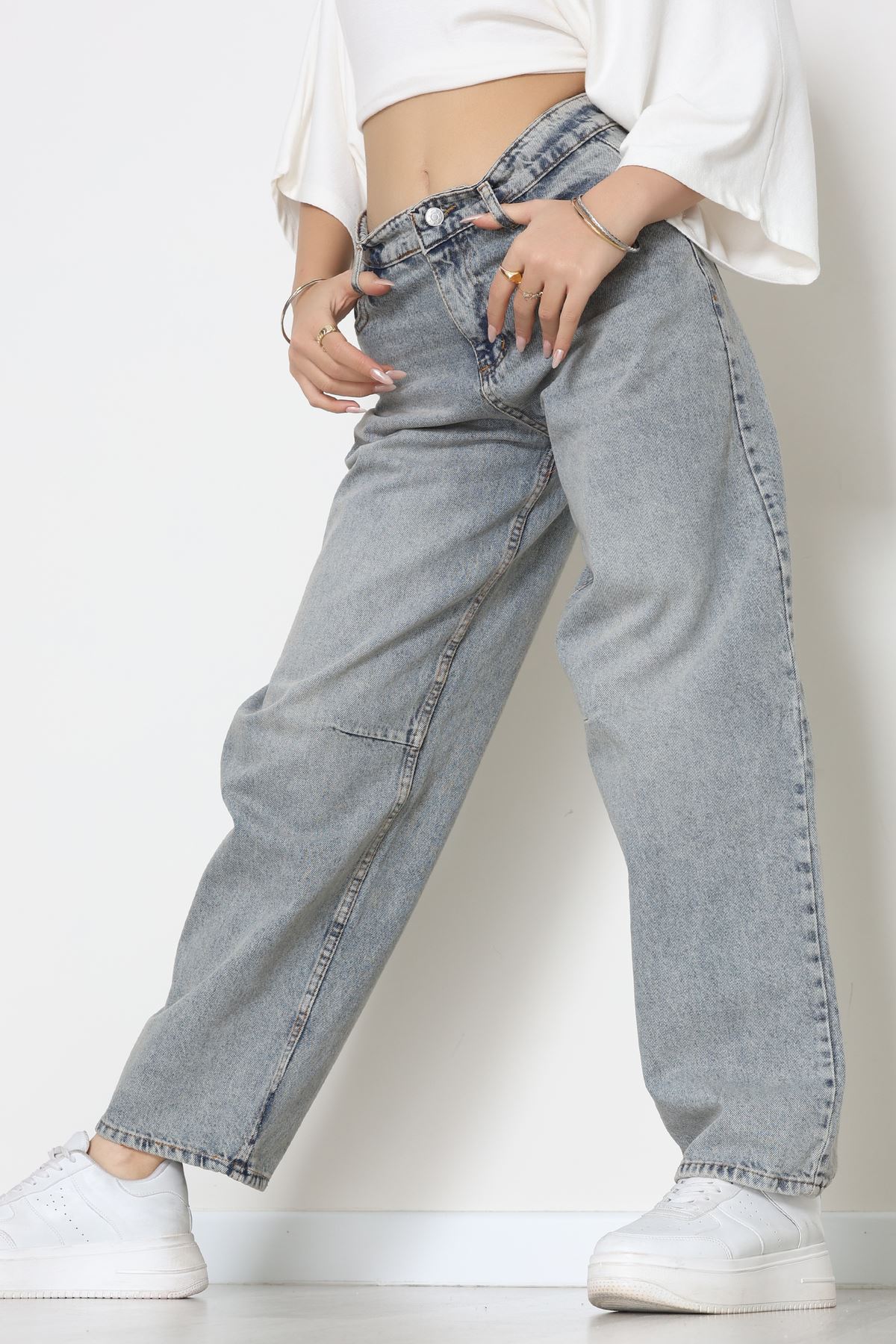 Arkası Tokalı Baggy Kot Pantolon Tintkahve - 31712.2059.