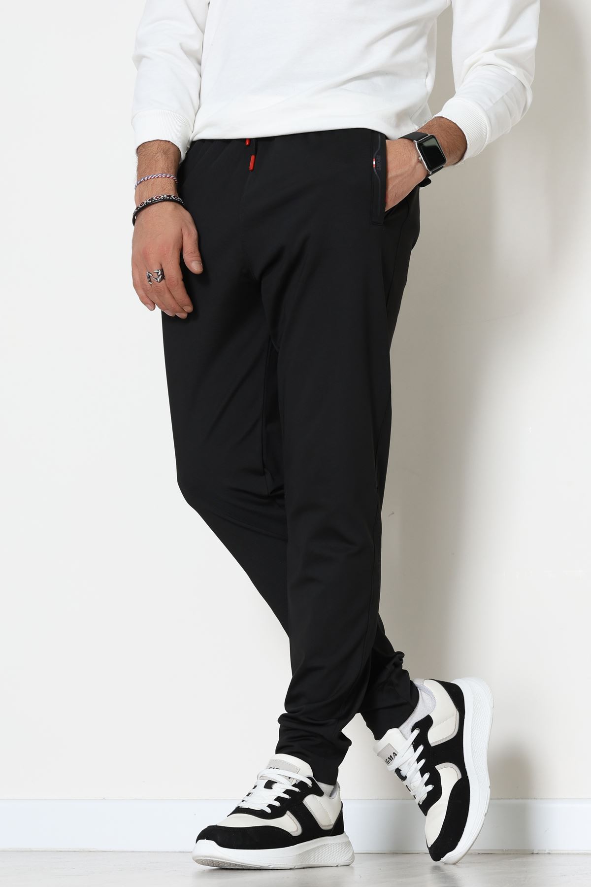 Baskılı Flota Cep Dalgıç Eşofman Altı Siyah - 70842.2066.