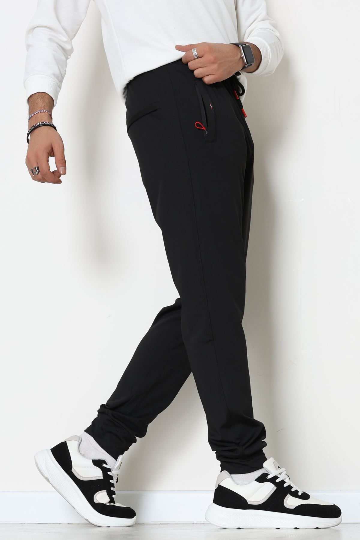 Baskılı Flota Cep Dalgıç Eşofman Altı Siyah - 70842.2066.