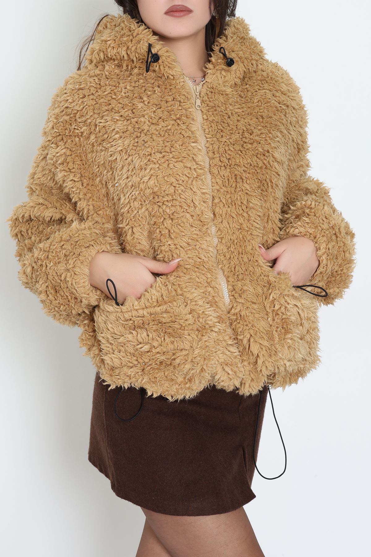 Sheep Kapşonlu Mont Camel - 406999.1247.