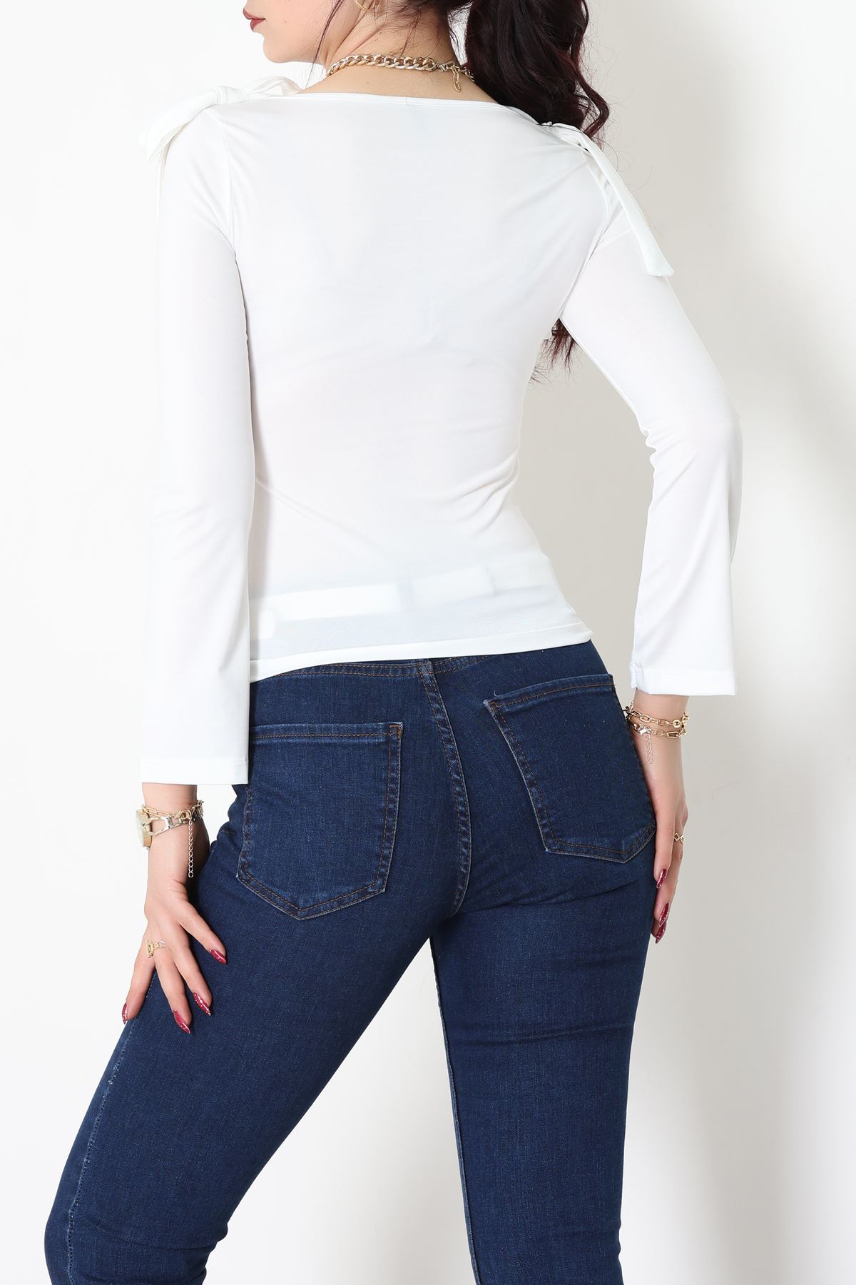 Sandy Fiyonk Detaylı Bluz Ekru - 42806.1949.