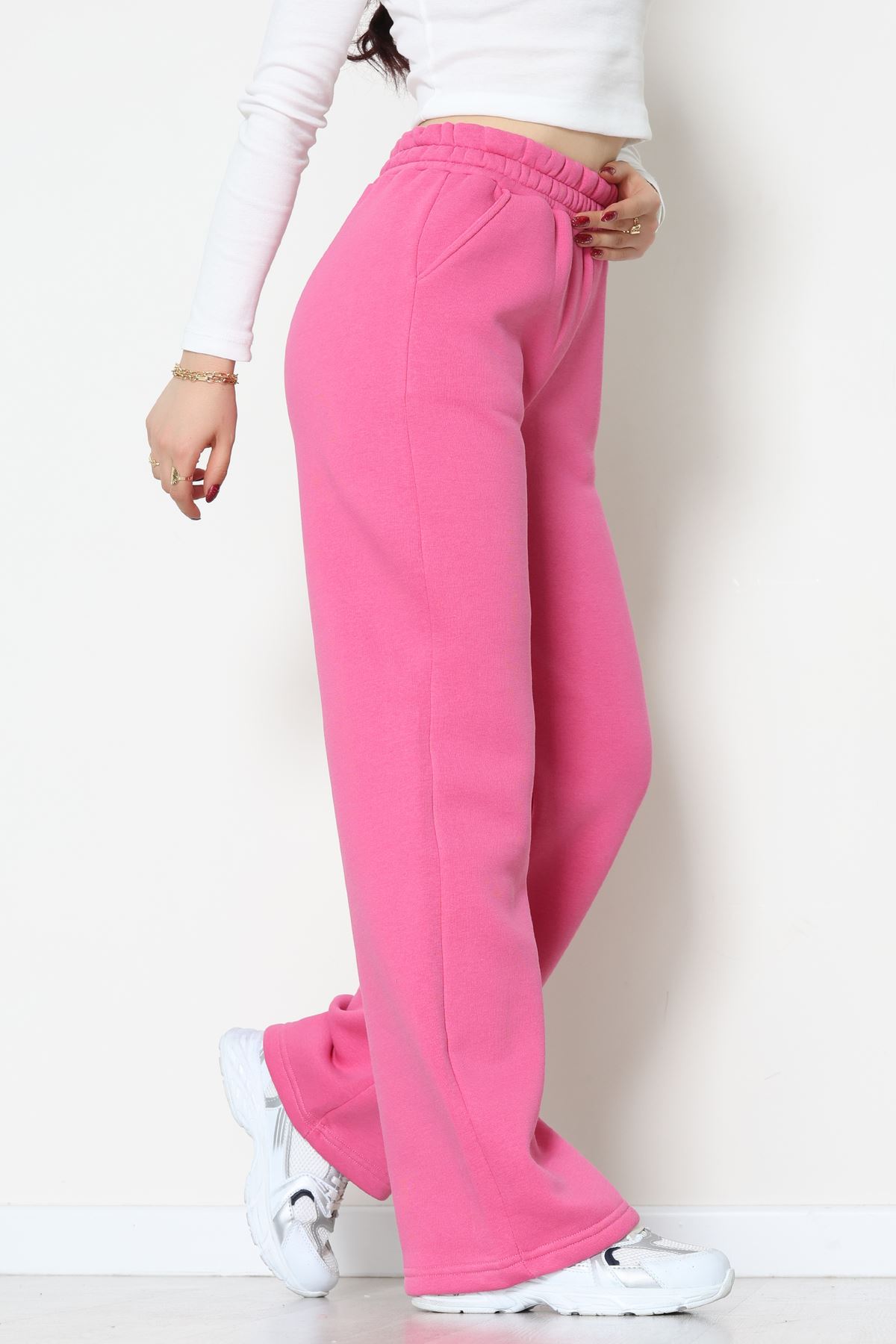 Üç İplik Palazzo Eşofman Altı Fuşya - 20970.1878.