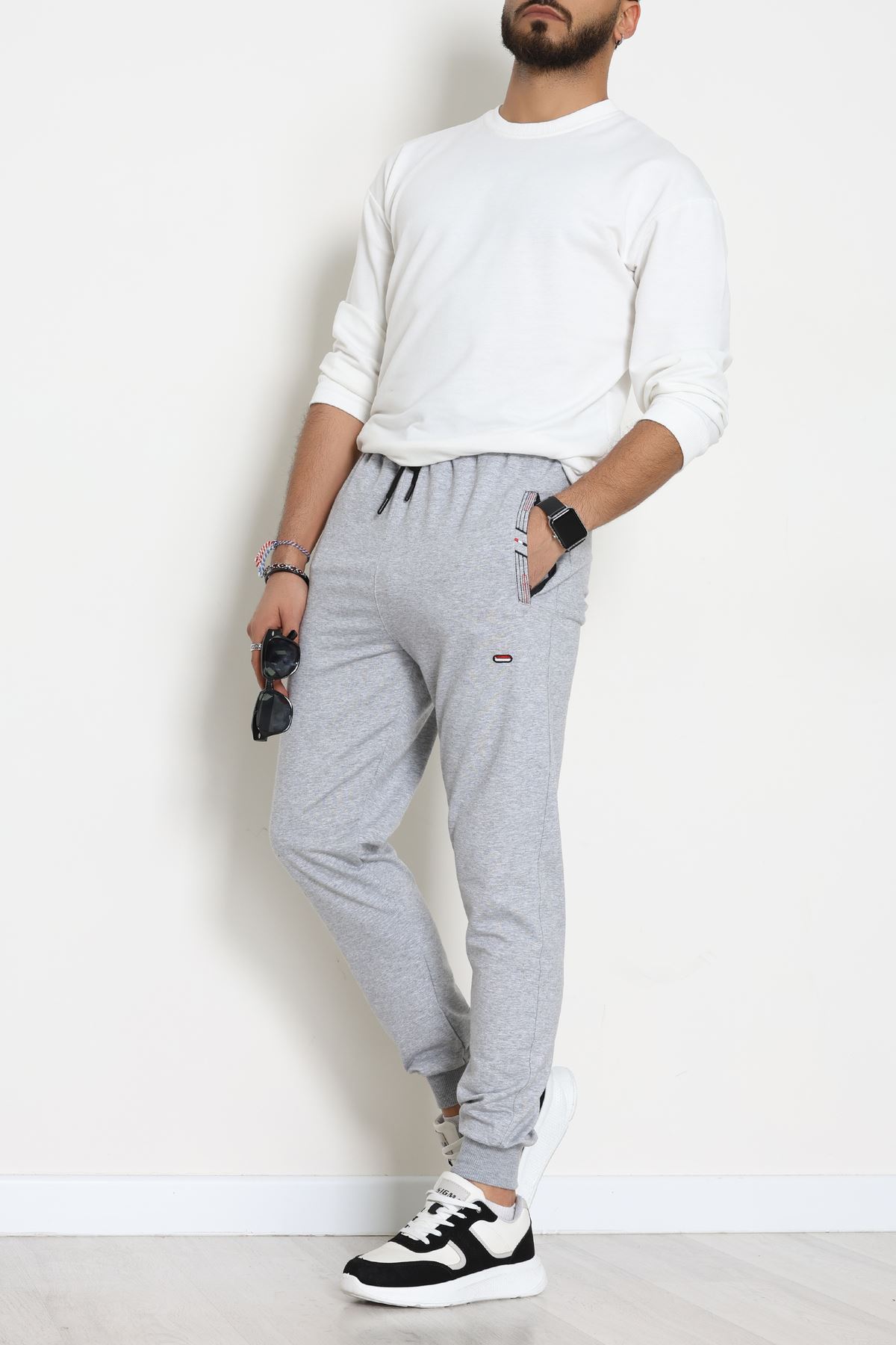 Flota Cepli Nakışlı 2 İplik Erkek Eşofman Altı Gri - 70841.2066.