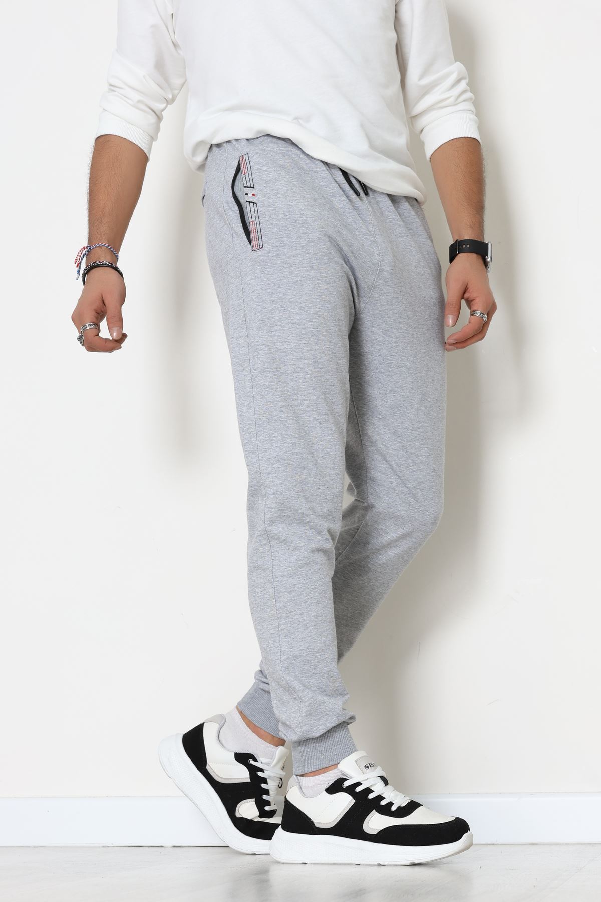 Flota Cepli Nakışlı 2 İplik Erkek Eşofman Altı Gri - 70841.2066.