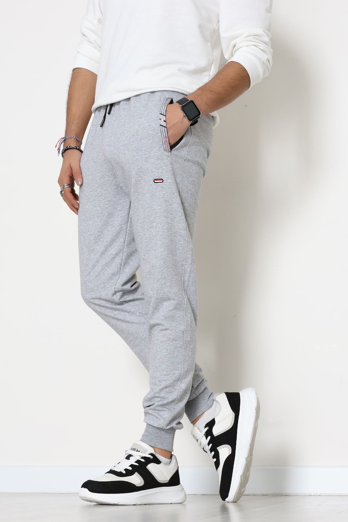 Flota Cepli Nakışlı 2 İplik Erkek Eşofman Altı Gri - 70841.2066.