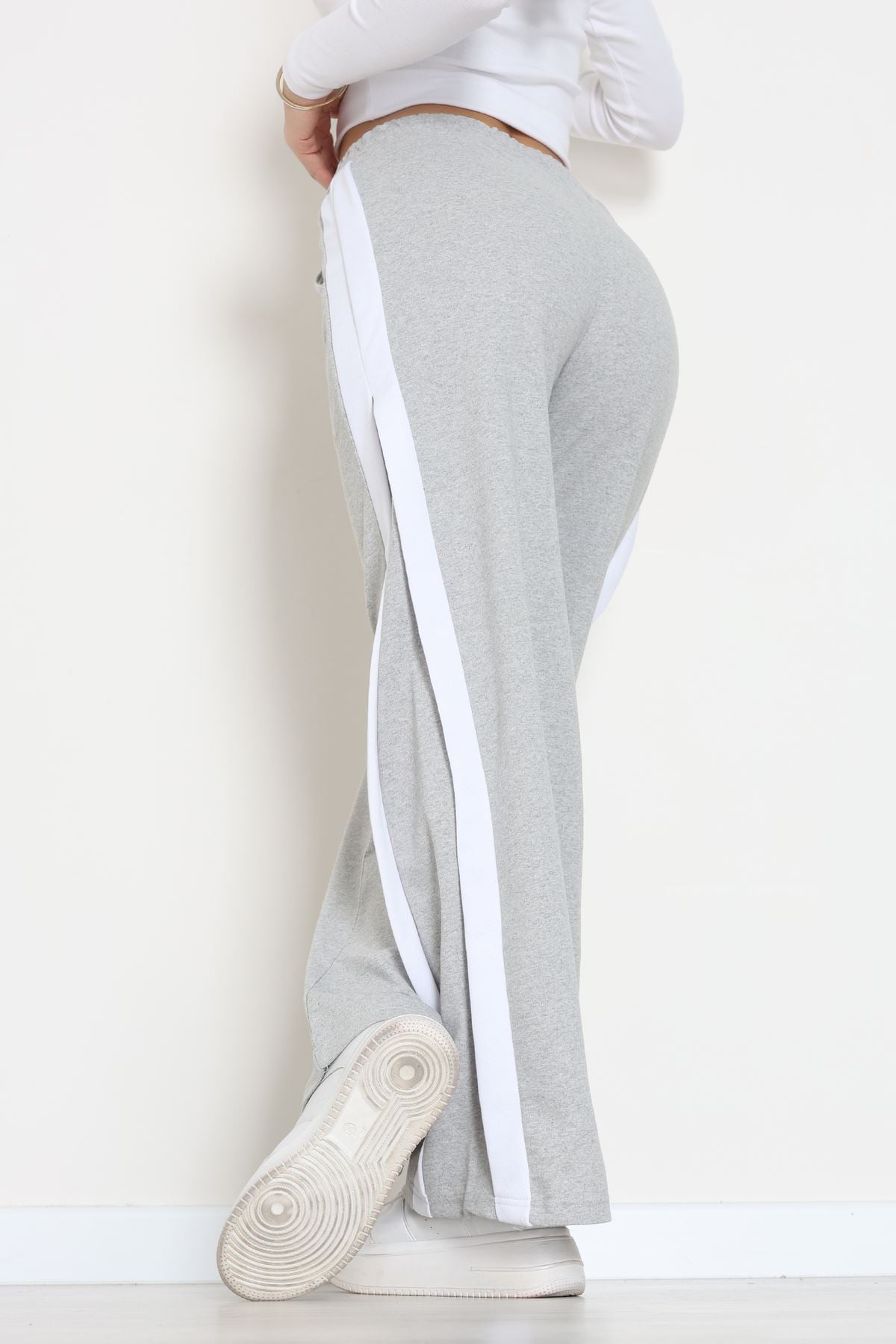 2 İplik Şeritli Eşofman Altı Gri - 52050.1857.