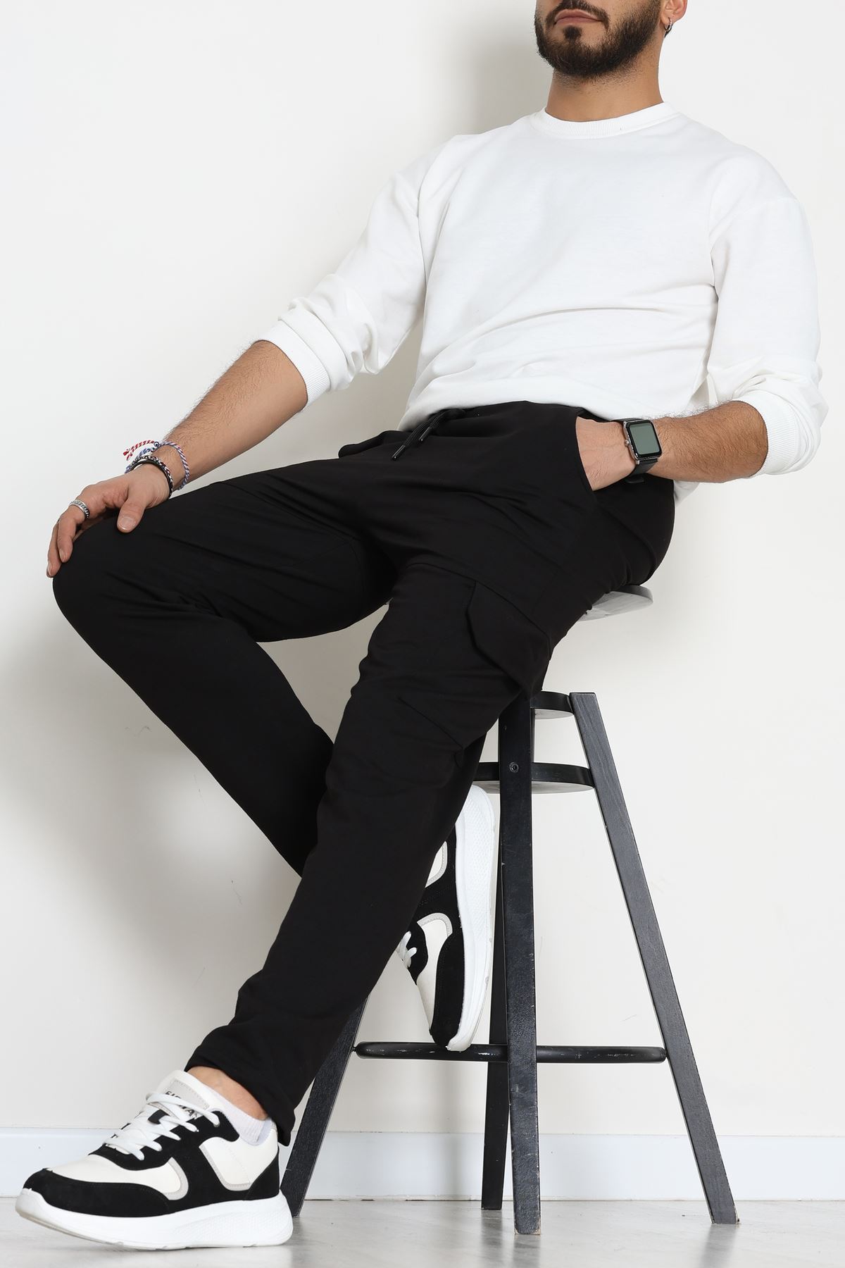 Kargo Cepli 2 İplik Erkek Eşofman Altı Siyah - 70840.2066.