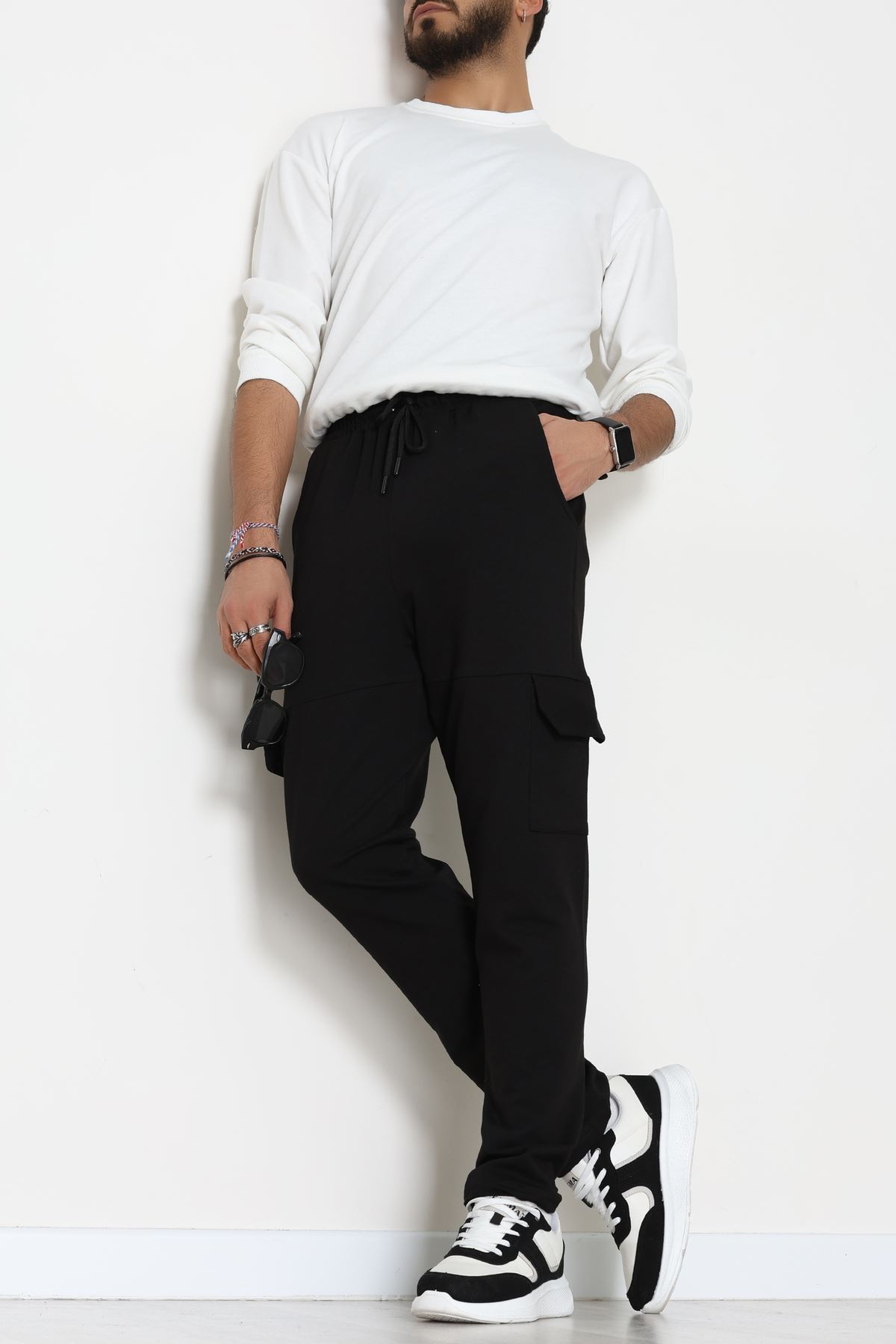 Kargo Cepli 2 İplik Erkek Eşofman Altı Siyah - 70840.2066.