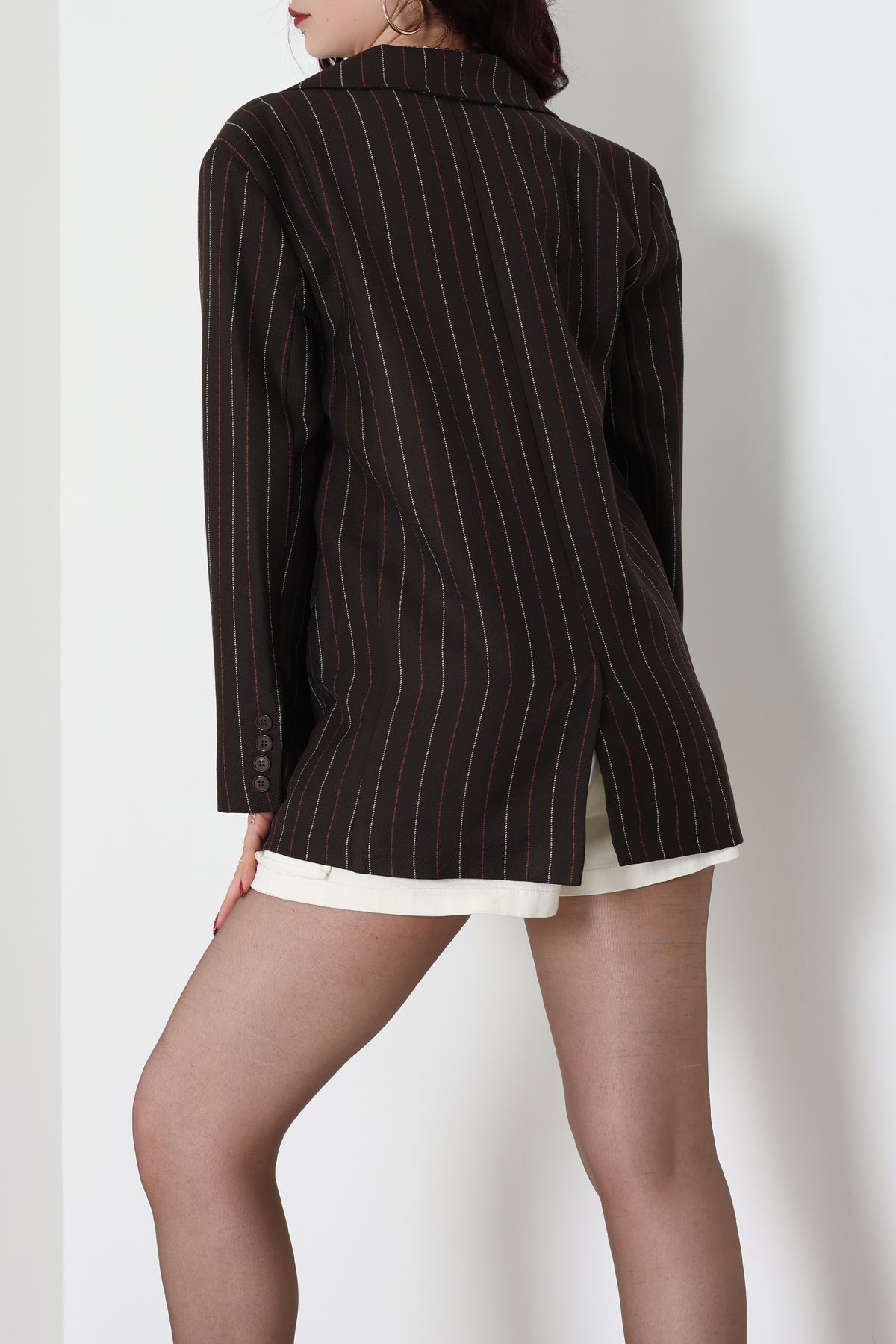 Astarlı Oversize Ceket Kahverengi - 6269.001.