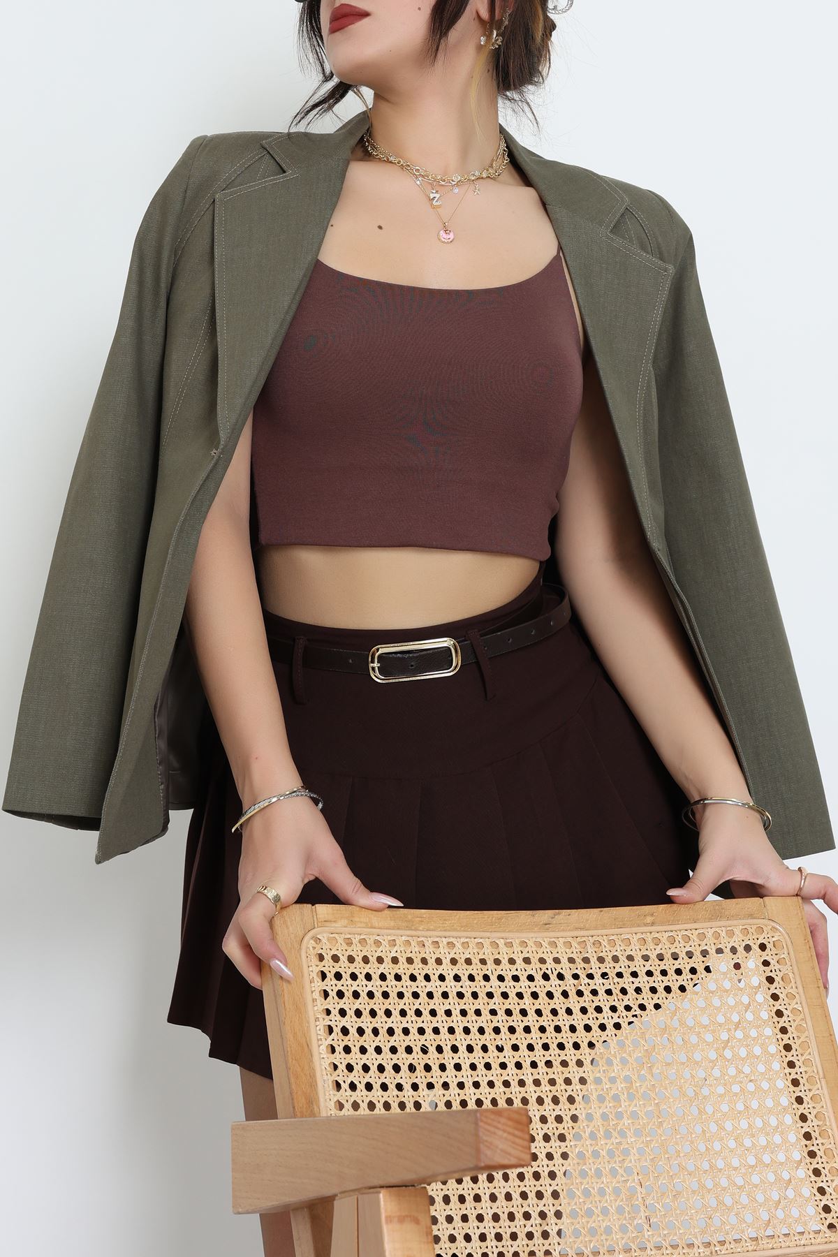 Astarlı Denim Ceket Yeşil - 6276.001.